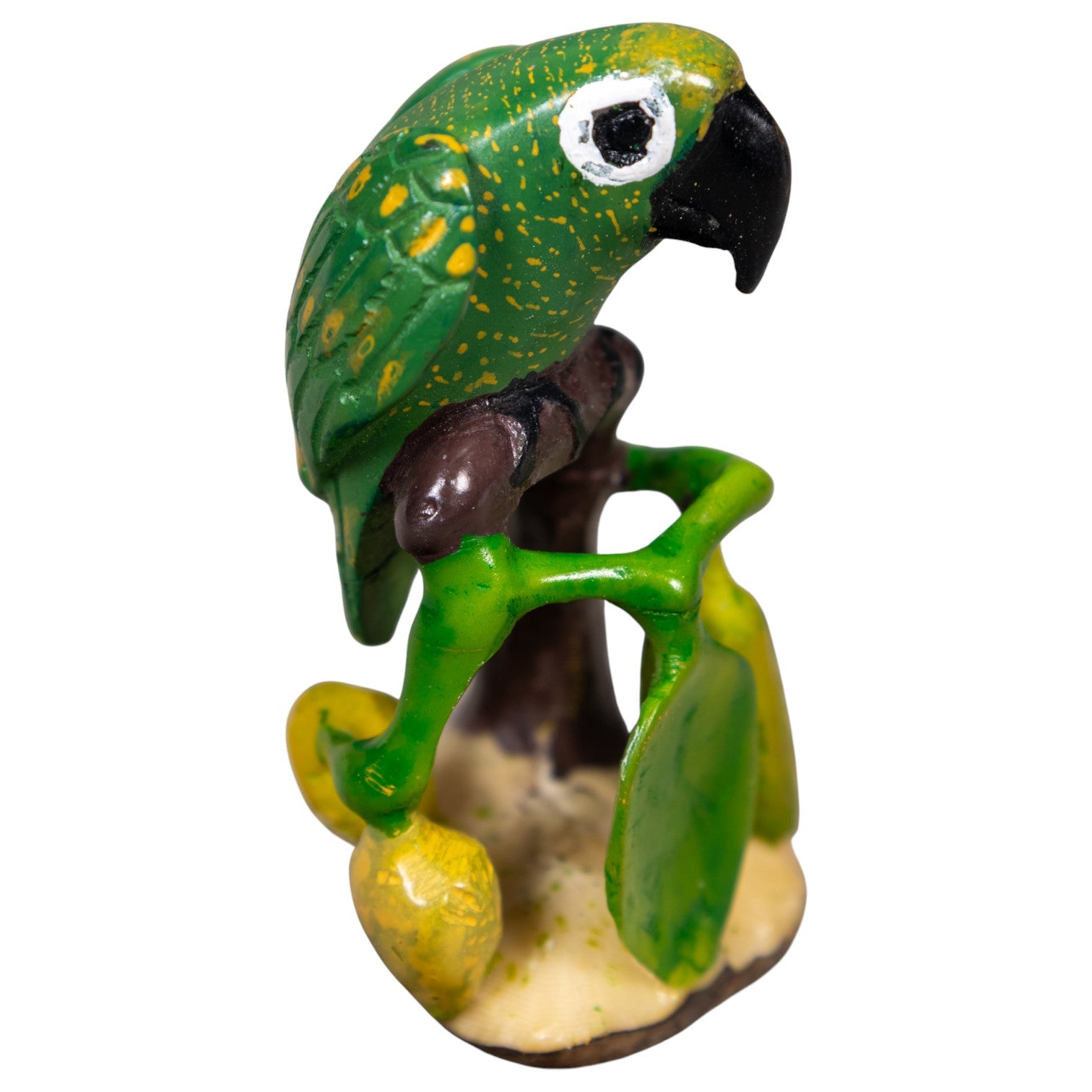 Green And Gold Parrot Bird Tagua Carving