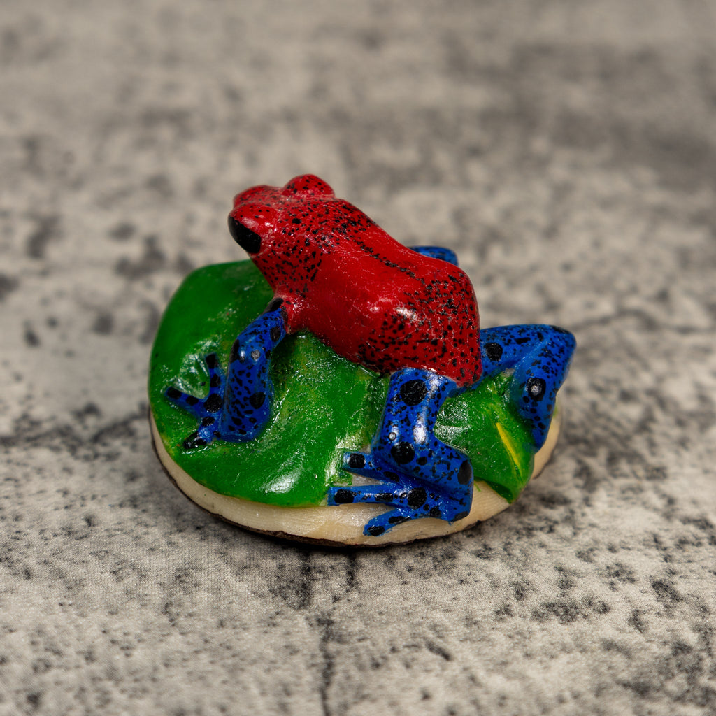 Red Blue And Green Poison Dart Frog Tagua Carving
