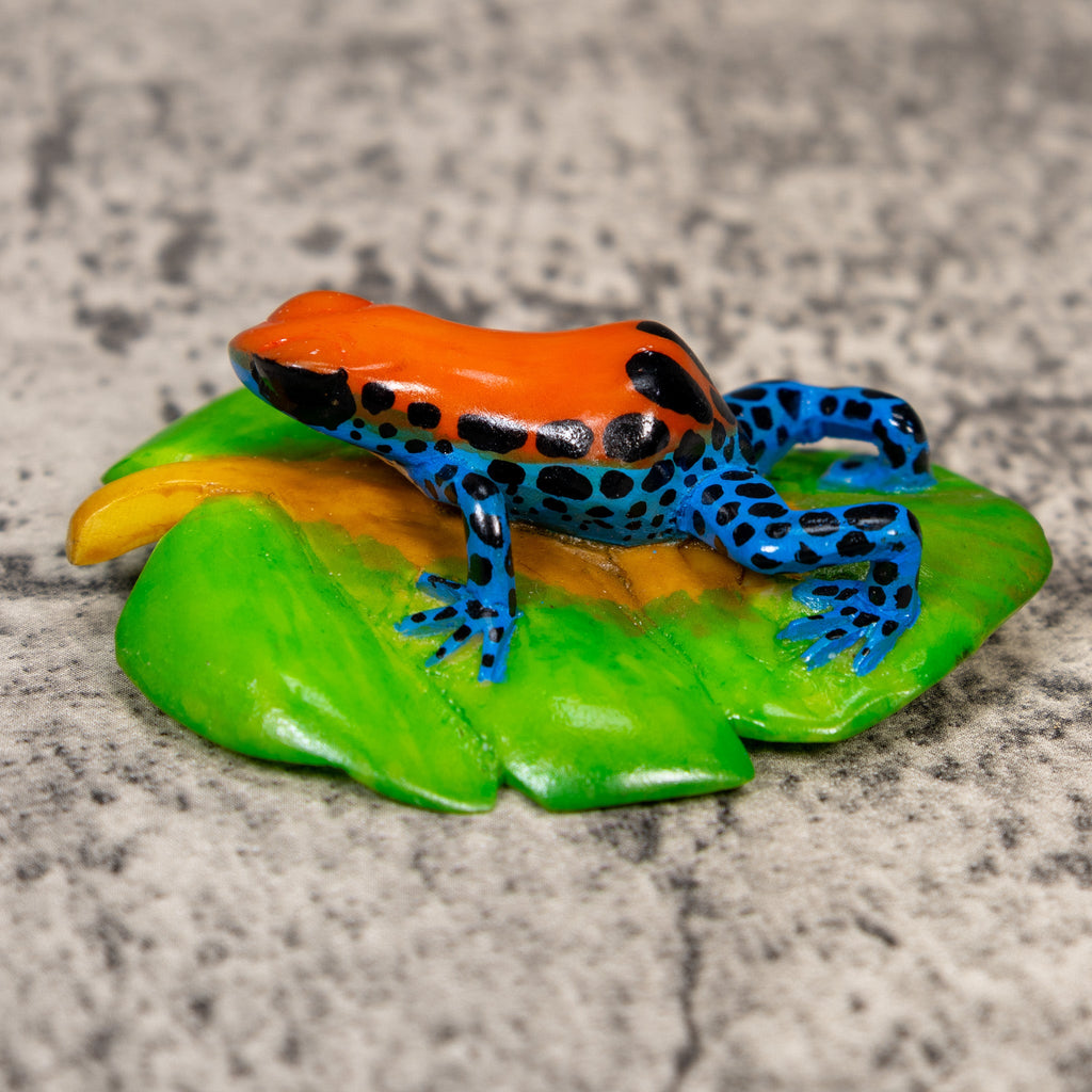 Blue Red And Black Poison Dart Frog Tagua Carving