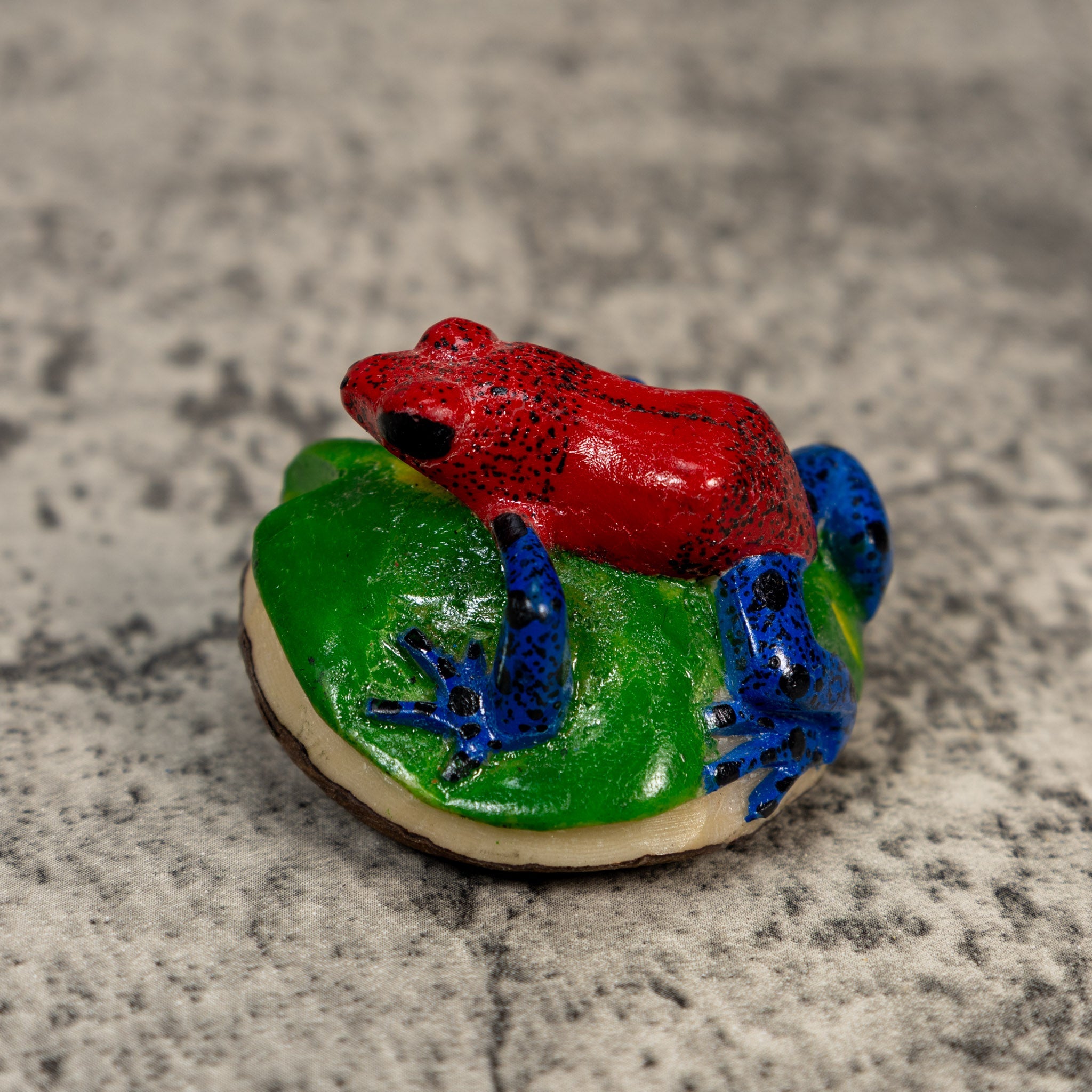 Red Blue And Green Poison Dart Frog Tagua Carving