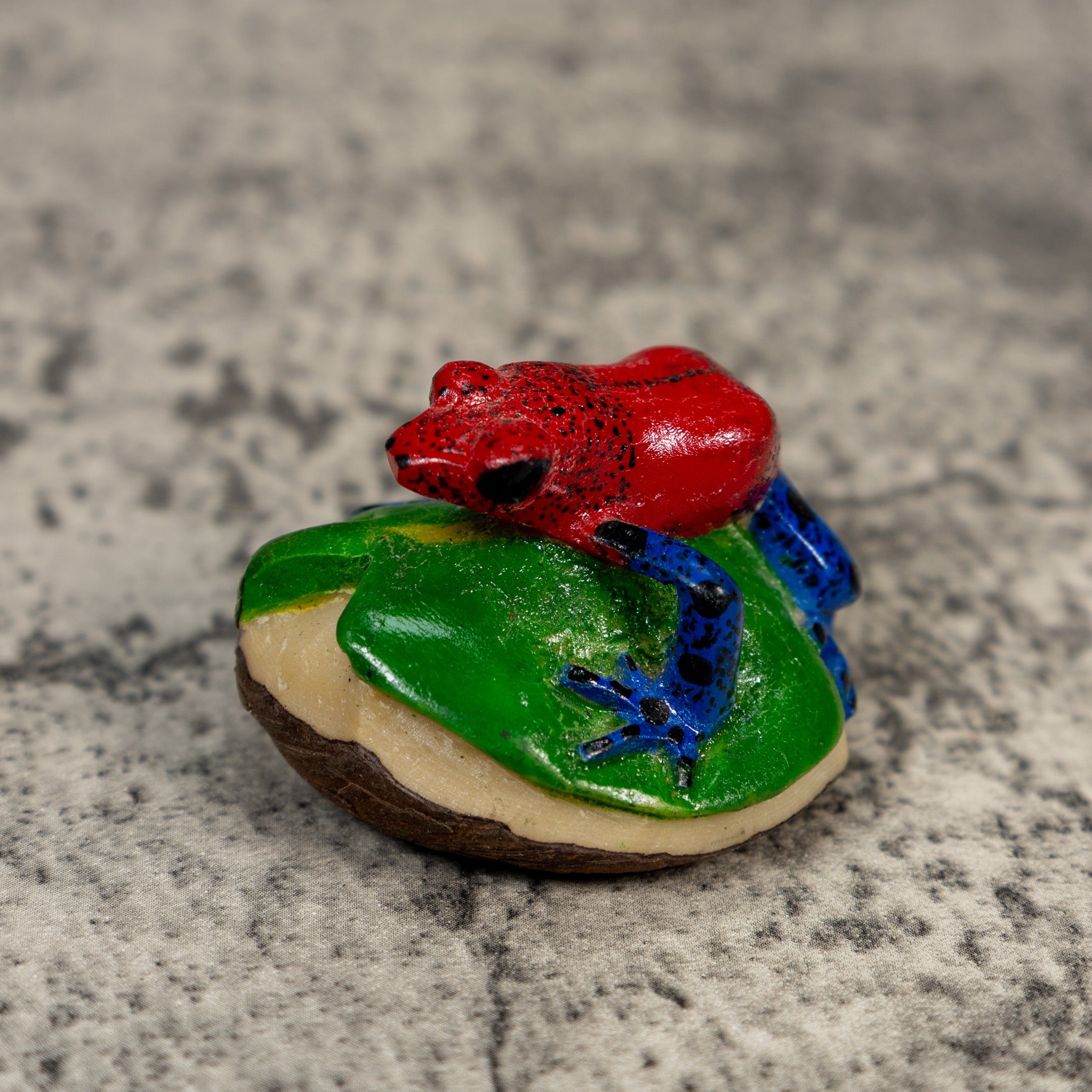 Red Blue And Green Poison Dart Frog Tagua Carving