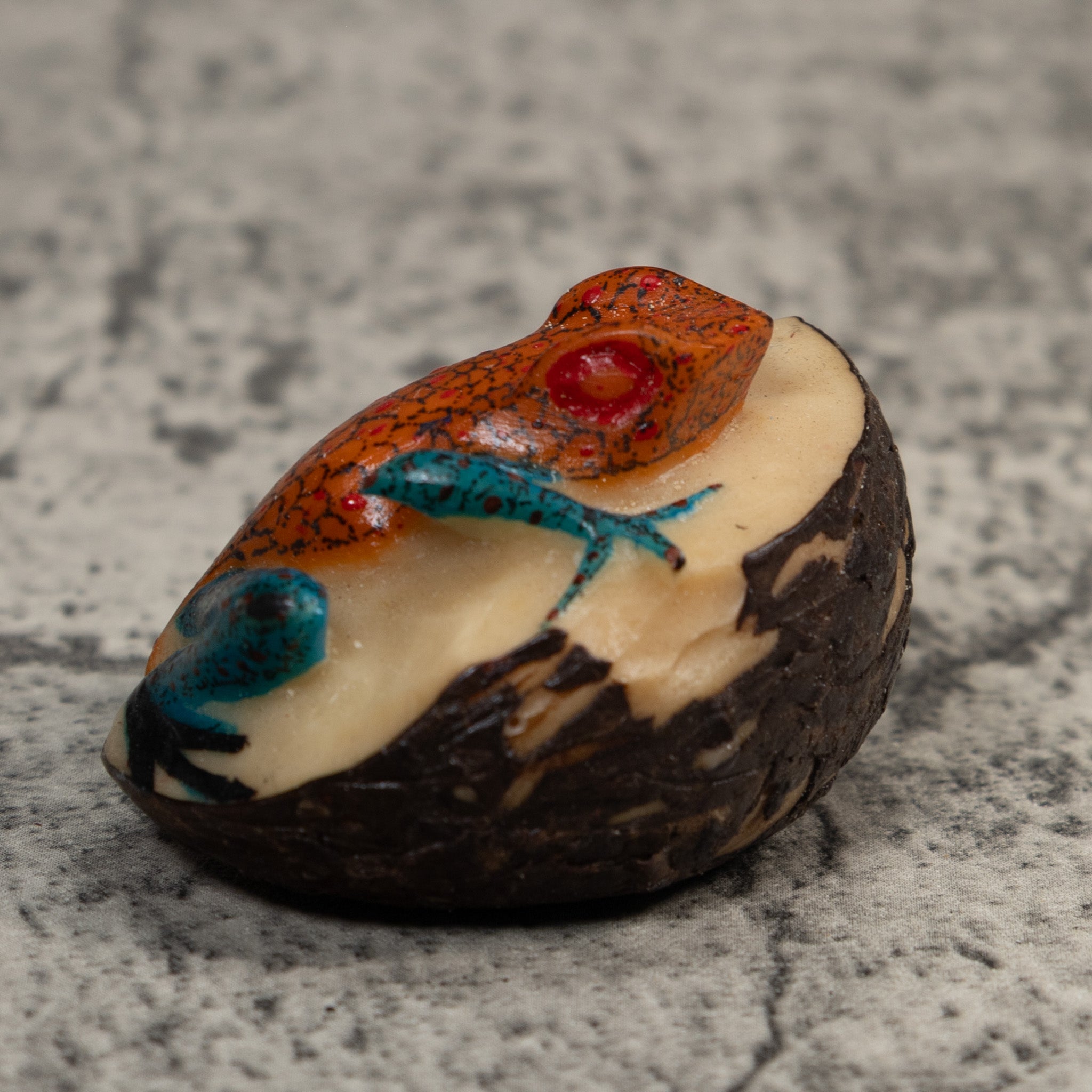 Red And Blue Poison Dart Frog Tagua Carving