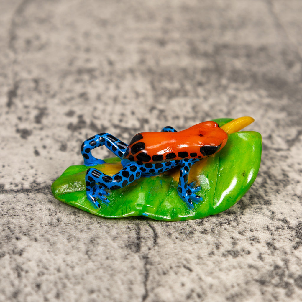 Red Blue And Black Poison Dart Frog Tagua Carving
