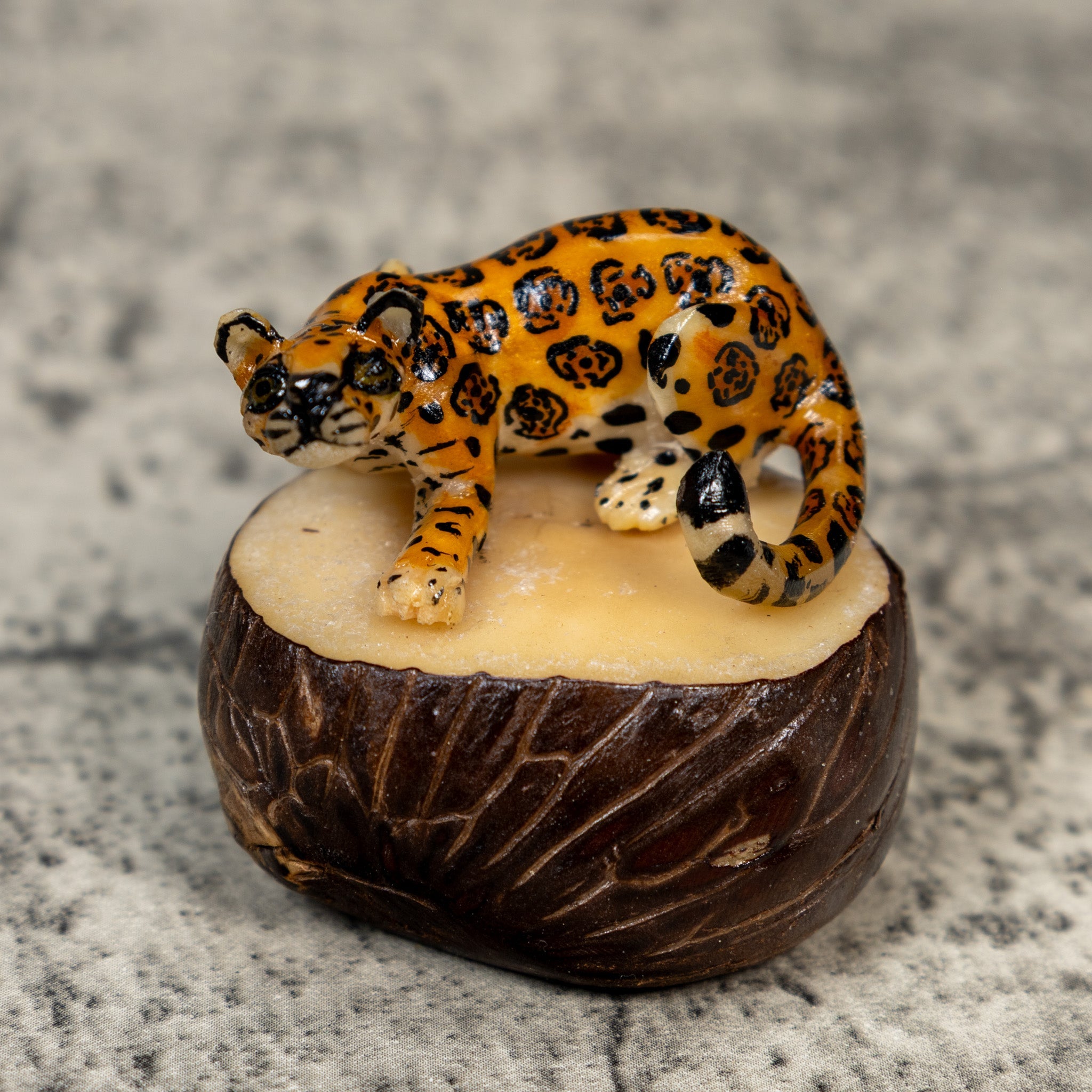 Jaguar Cat Tagua Carving