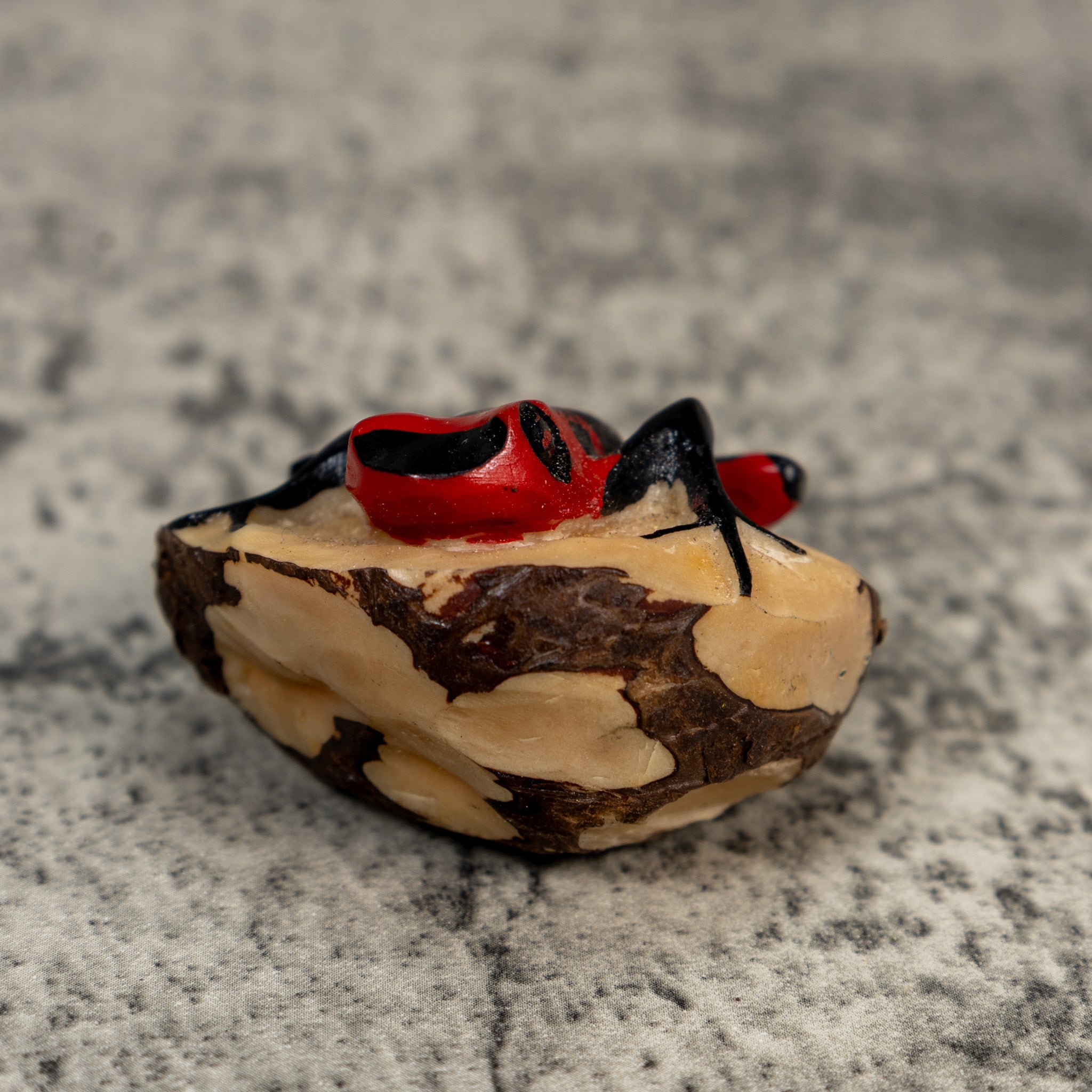 Red And Black Poison Dart Frog Tagua Carving