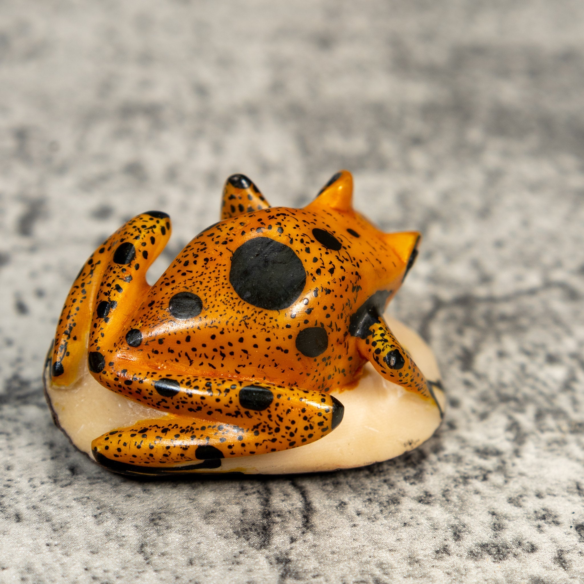 Gold And Black Poison Dart Frog Tagua Carving