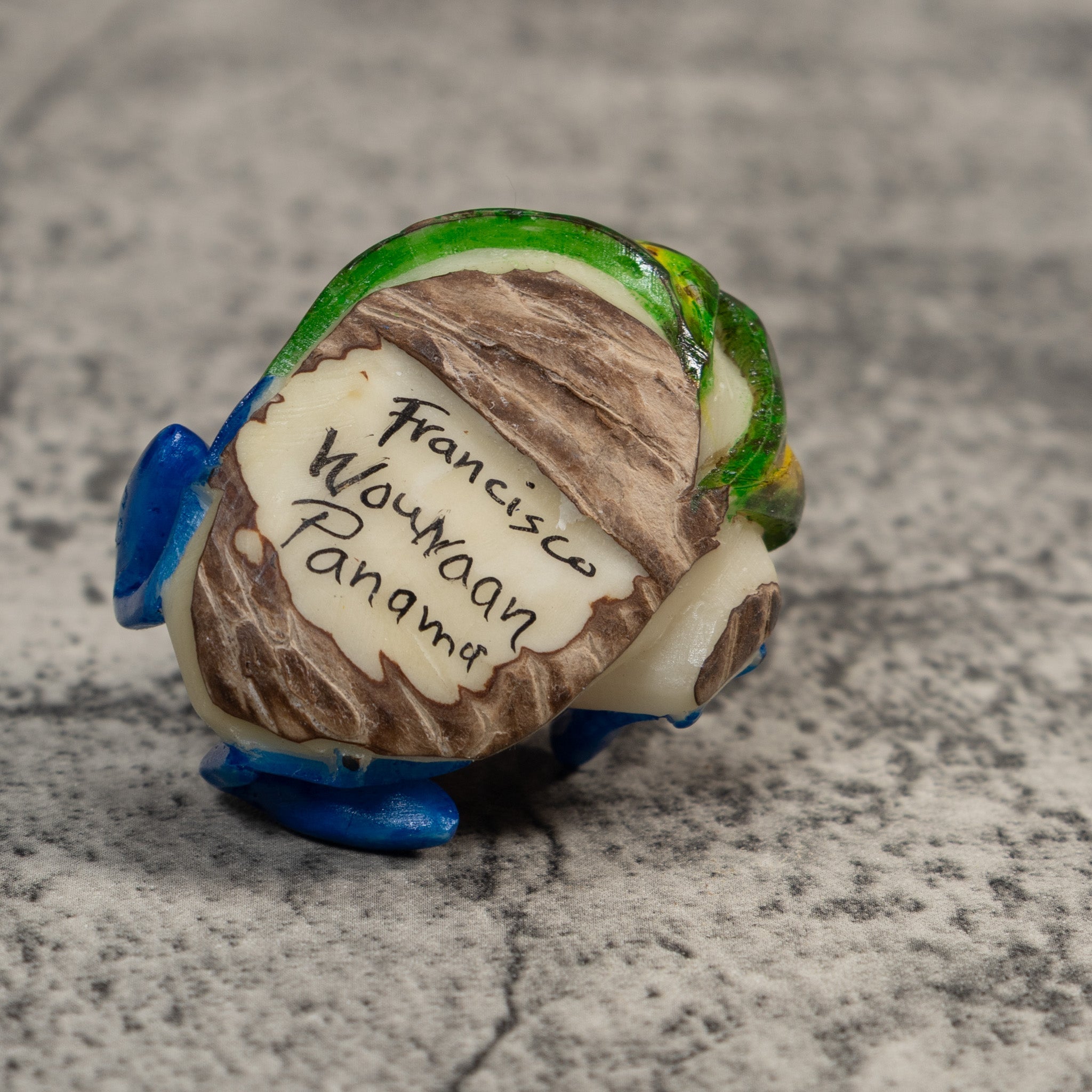 Red And Blue Poison Dart Frog Tagua Carving