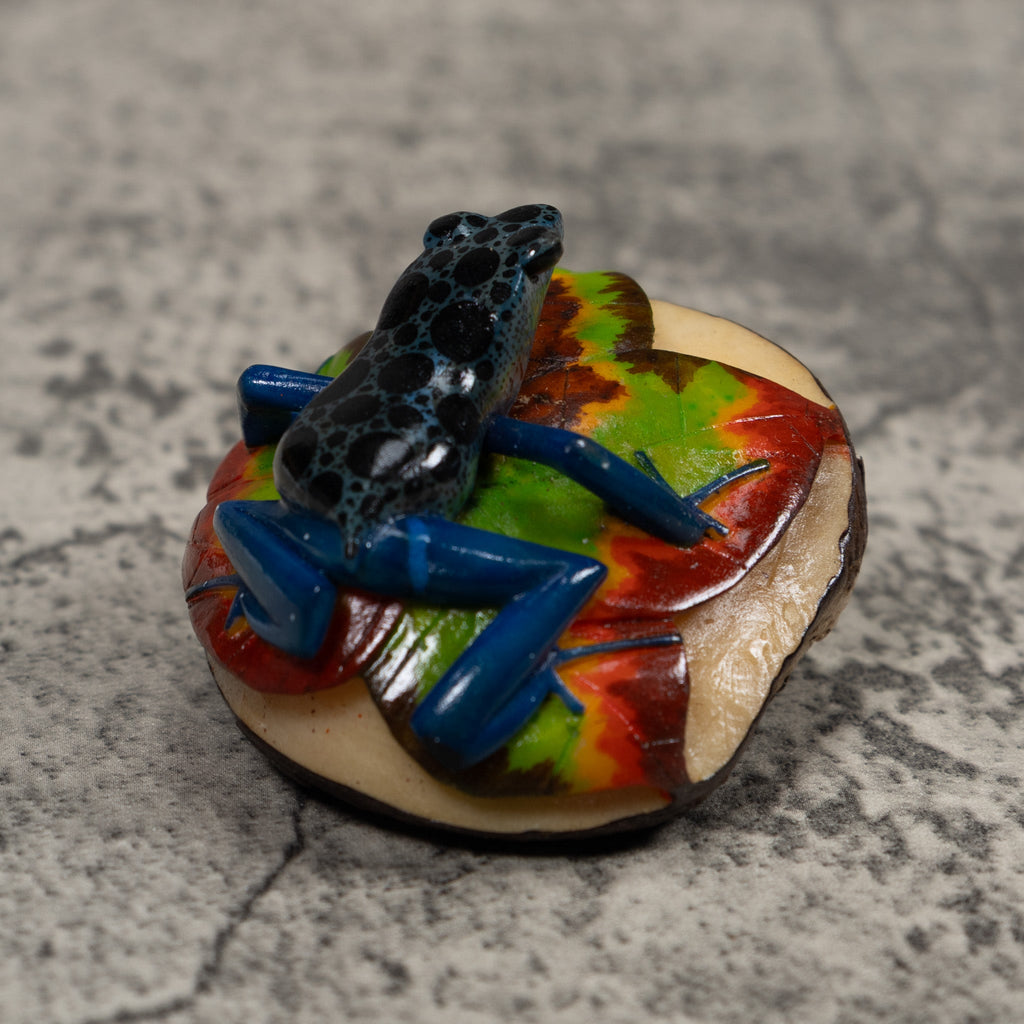 Blue Poison Dart Frog Tagua Carving