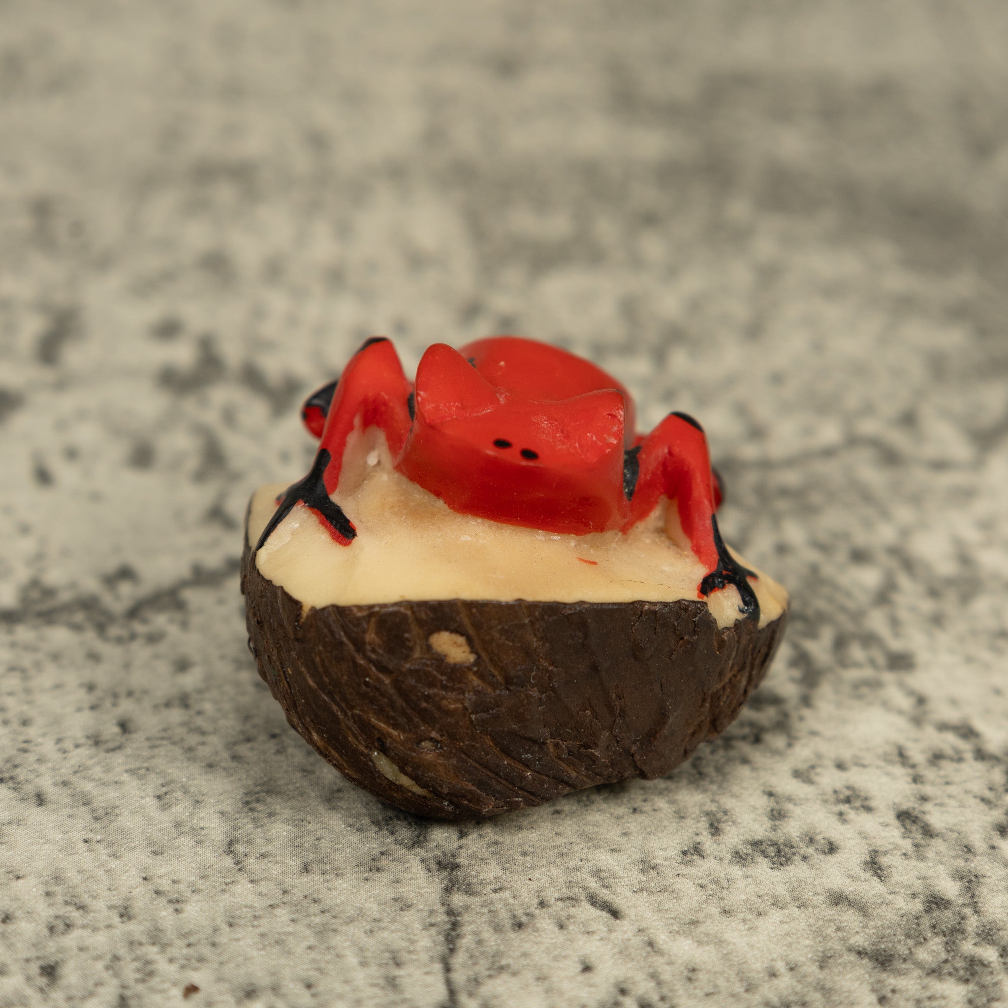 Vintage Red And Black Poison Dart Frog Tagua Carving