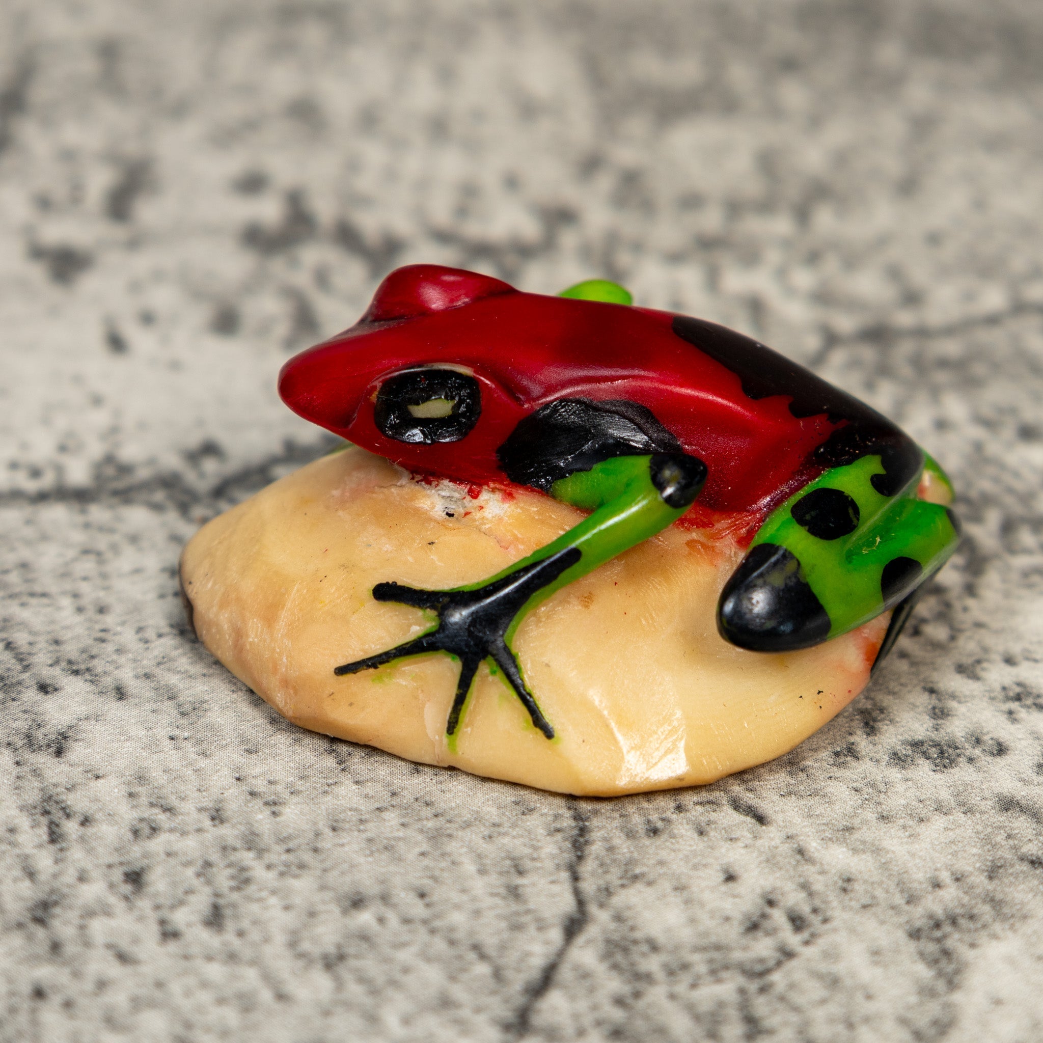 Red And Green Poison Dart Frog Tagua Carving