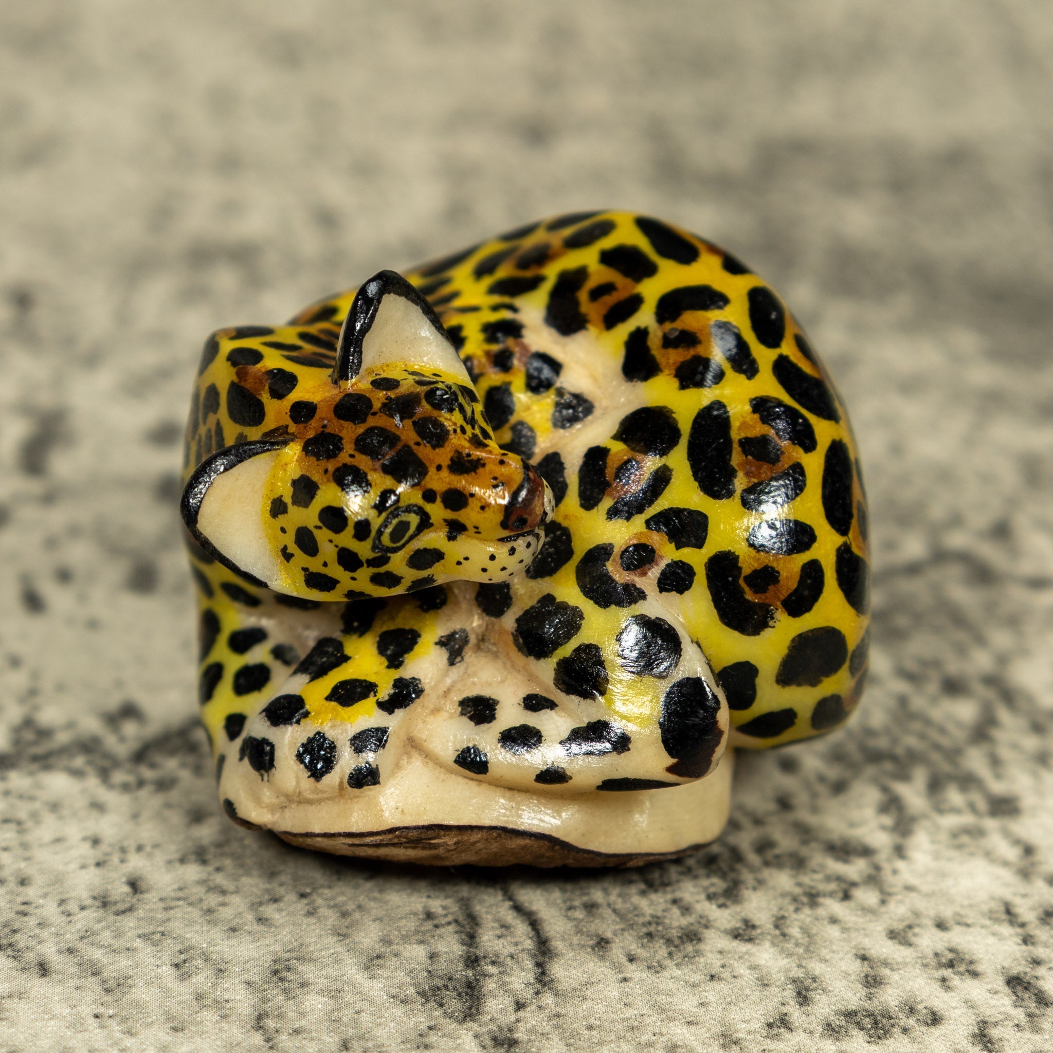 Jaguar Cat Tagua Carving