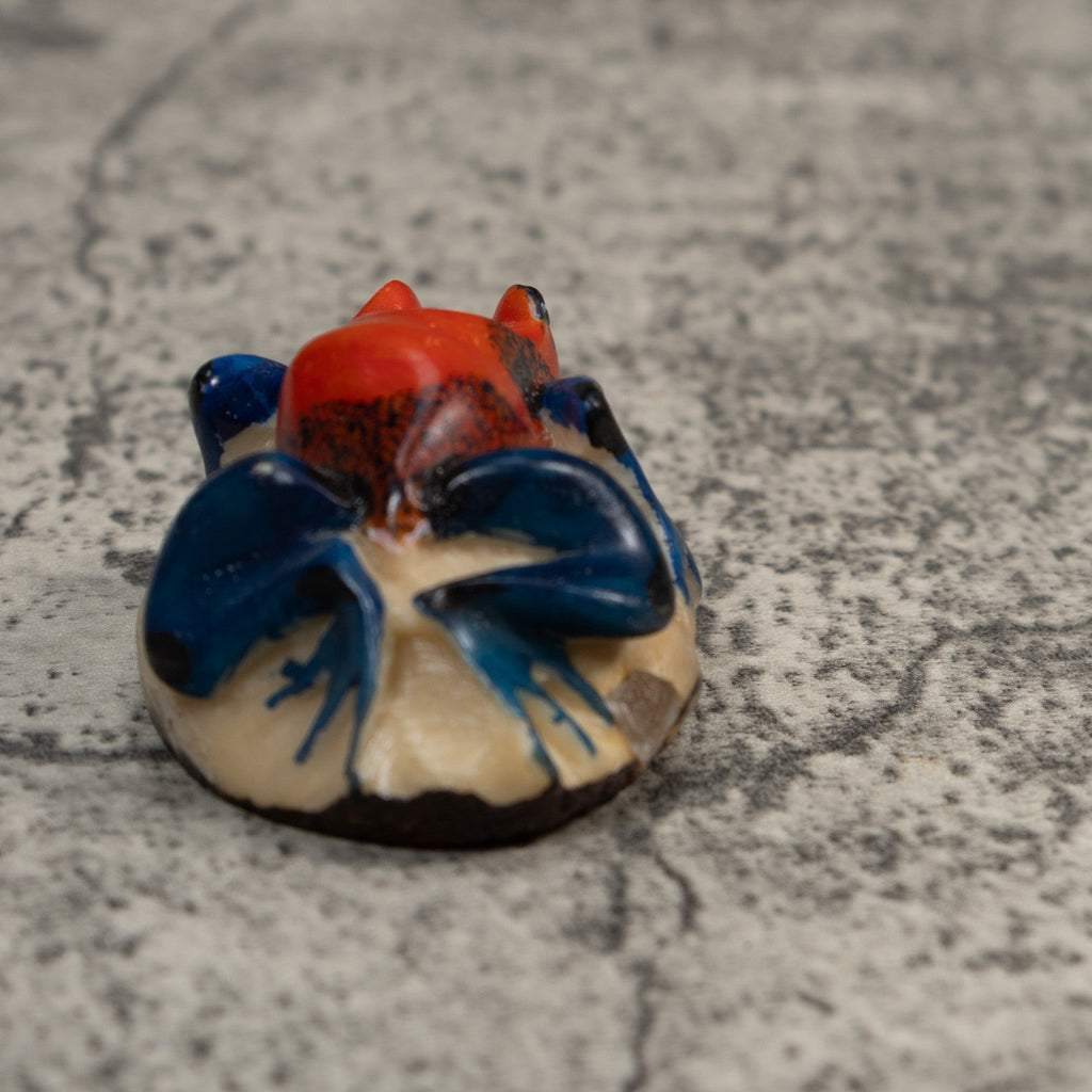 Red And Blue Poison Dart Frog Tagua Carving