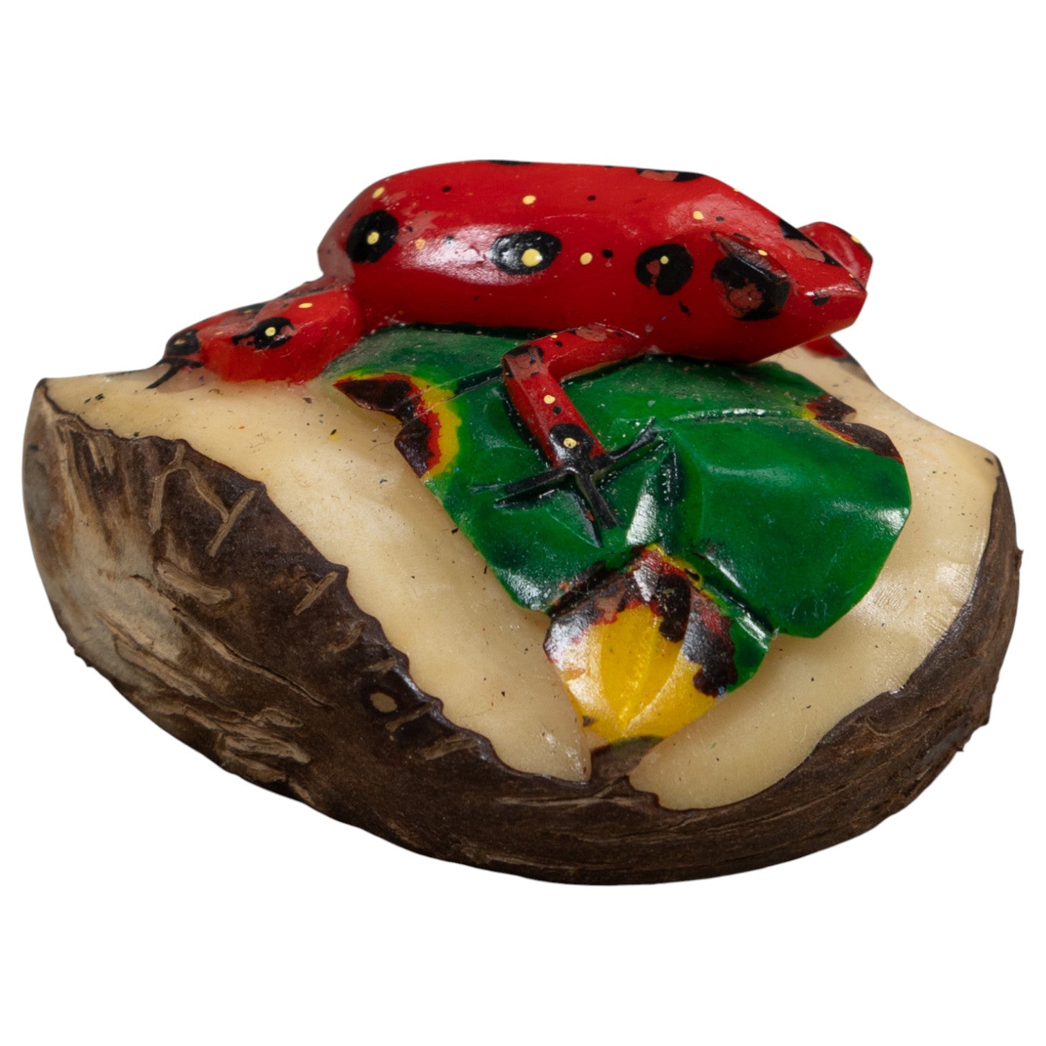 Red And Black Poison Dart Frog Tagua Carving