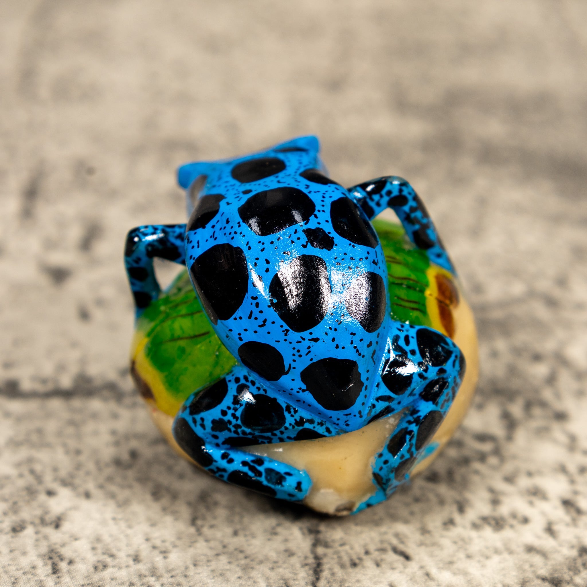 Blue And Black Poison Dart Frog Tagua Carving