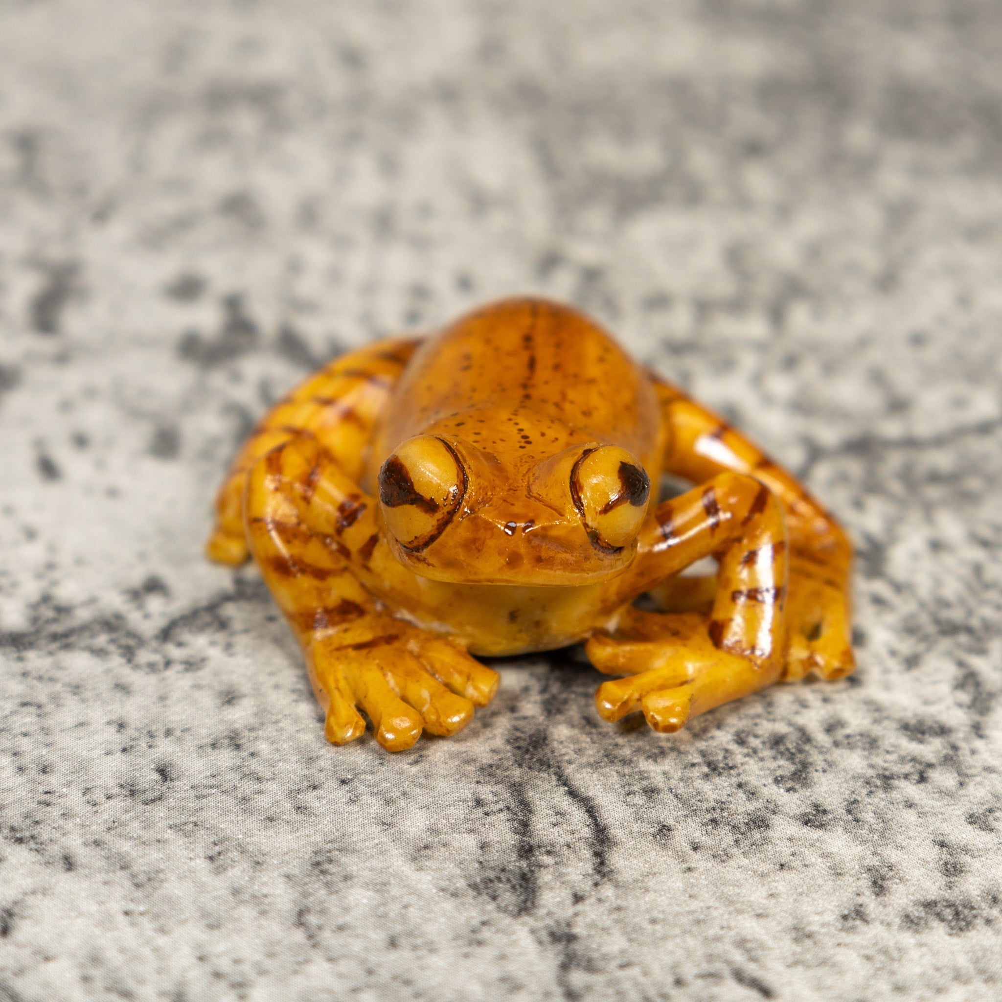 Free-Standing Brown Frog Tagua Carving