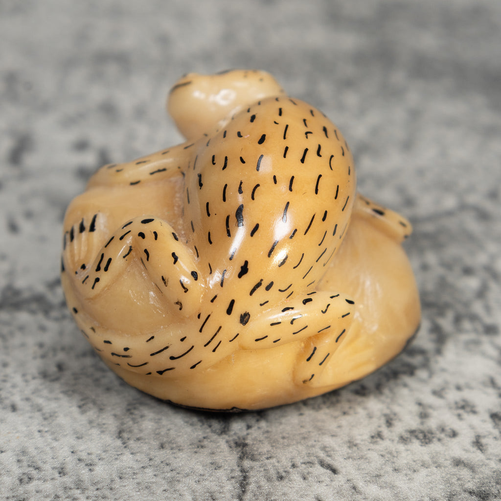 Vintage Natural White Monkey Tagua Carving