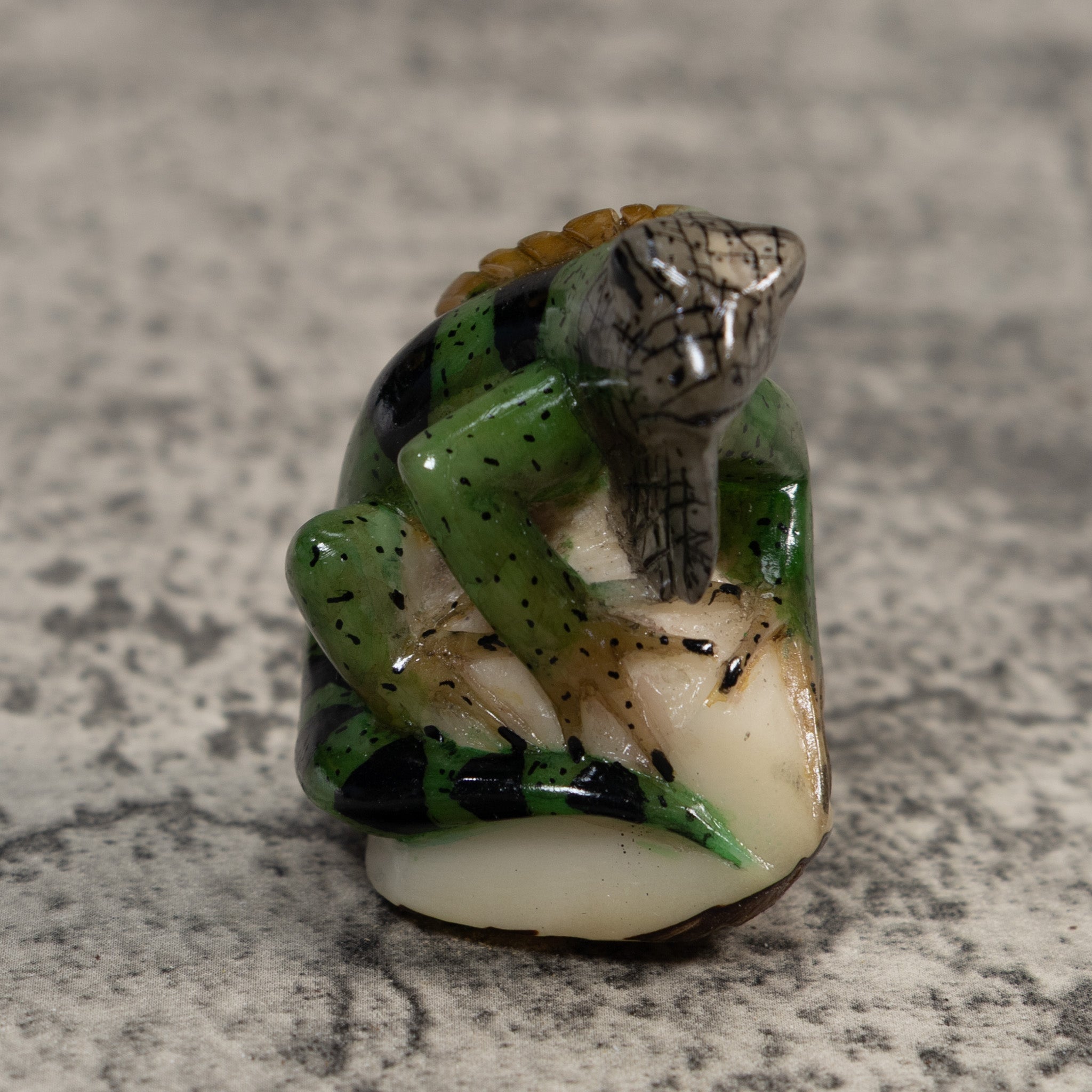 Green Iguana Lizard Tagua Carving