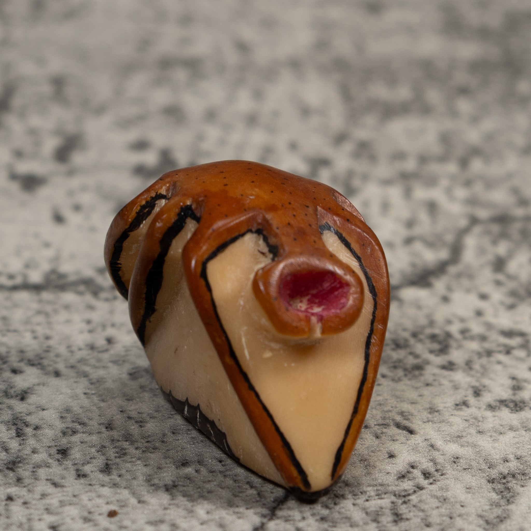Vintage Brown Insect Tagua Carving