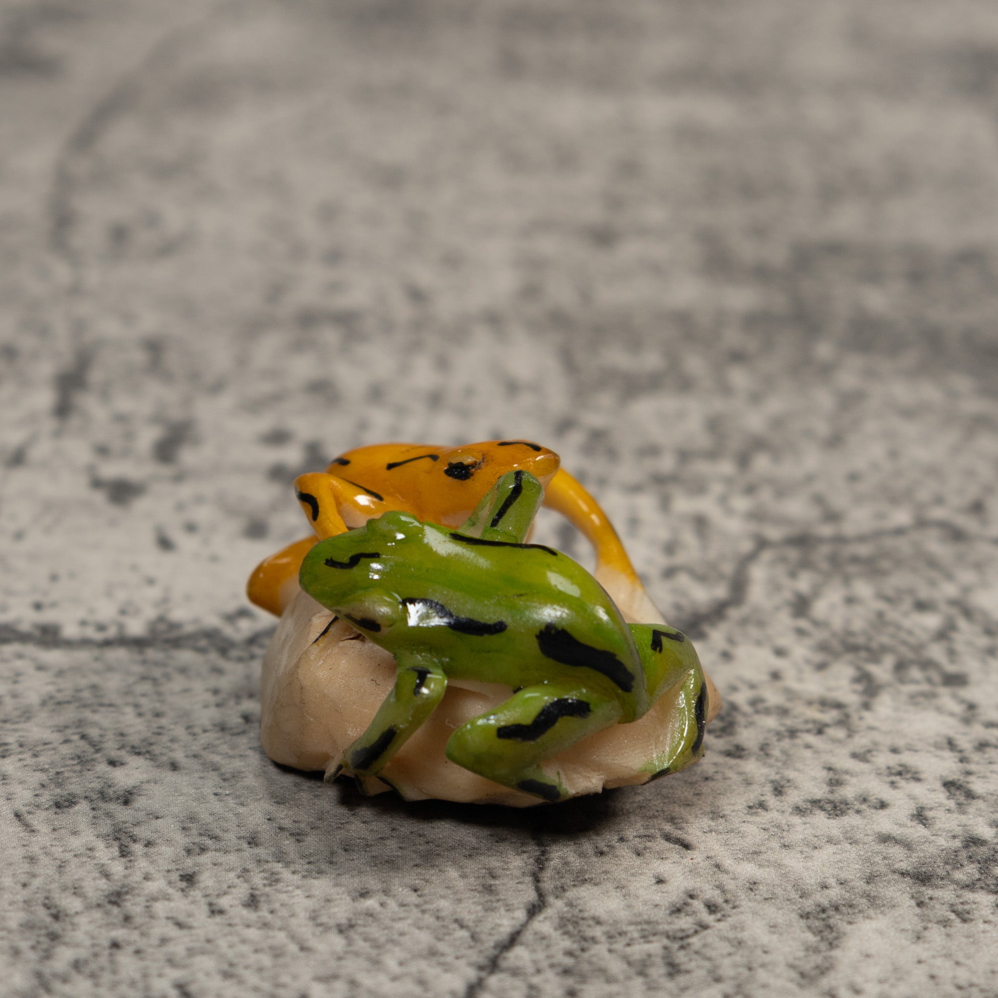 Gold And Green Double Poison Dart Frog Tagua Carving