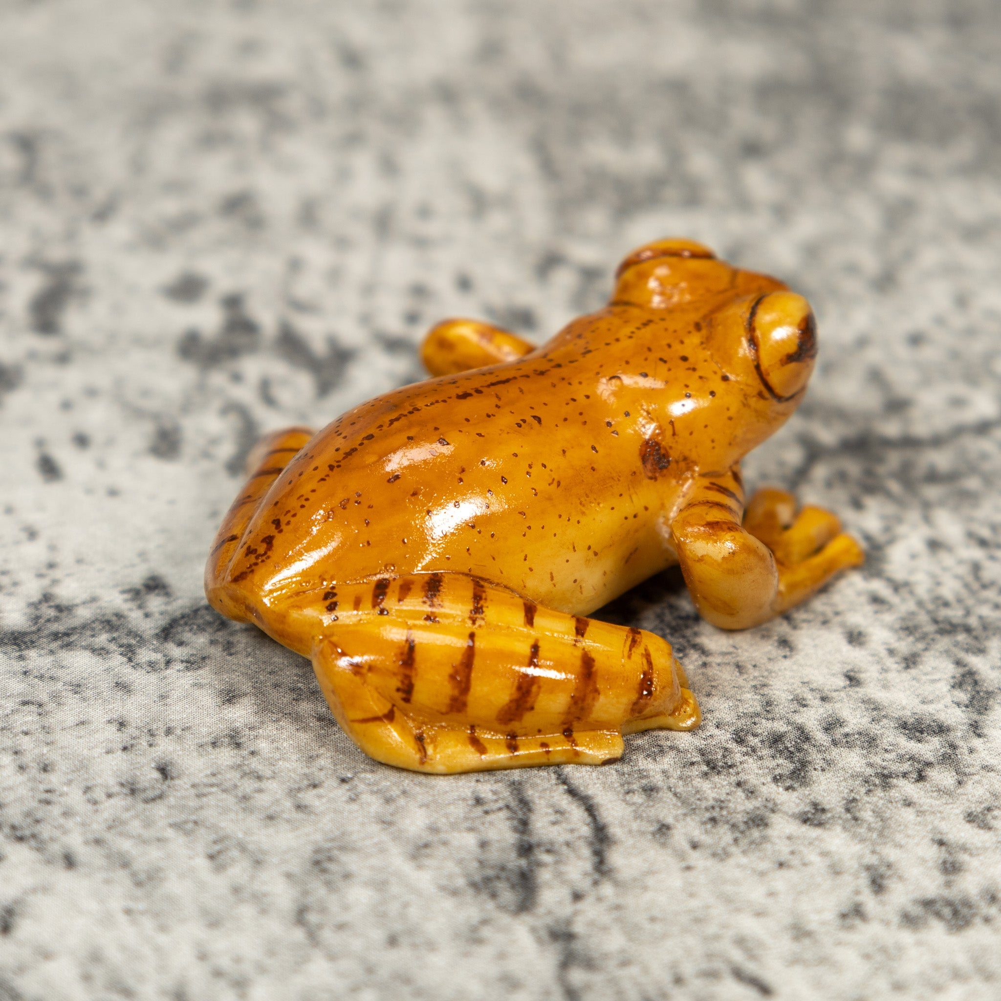 Free-Standing Brown Frog Tagua Carving