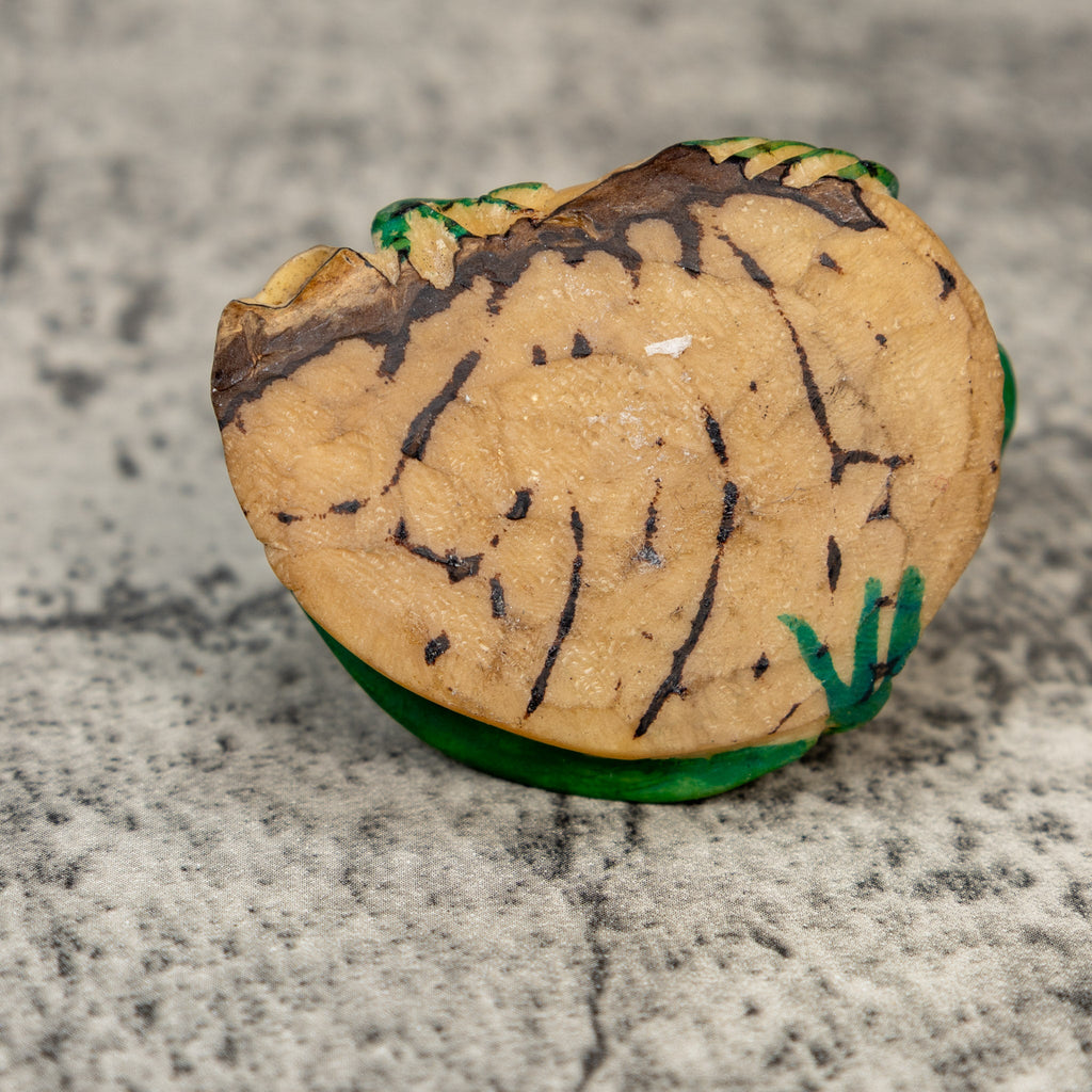 Vintage Green Iguana Lizard Tagua Carving