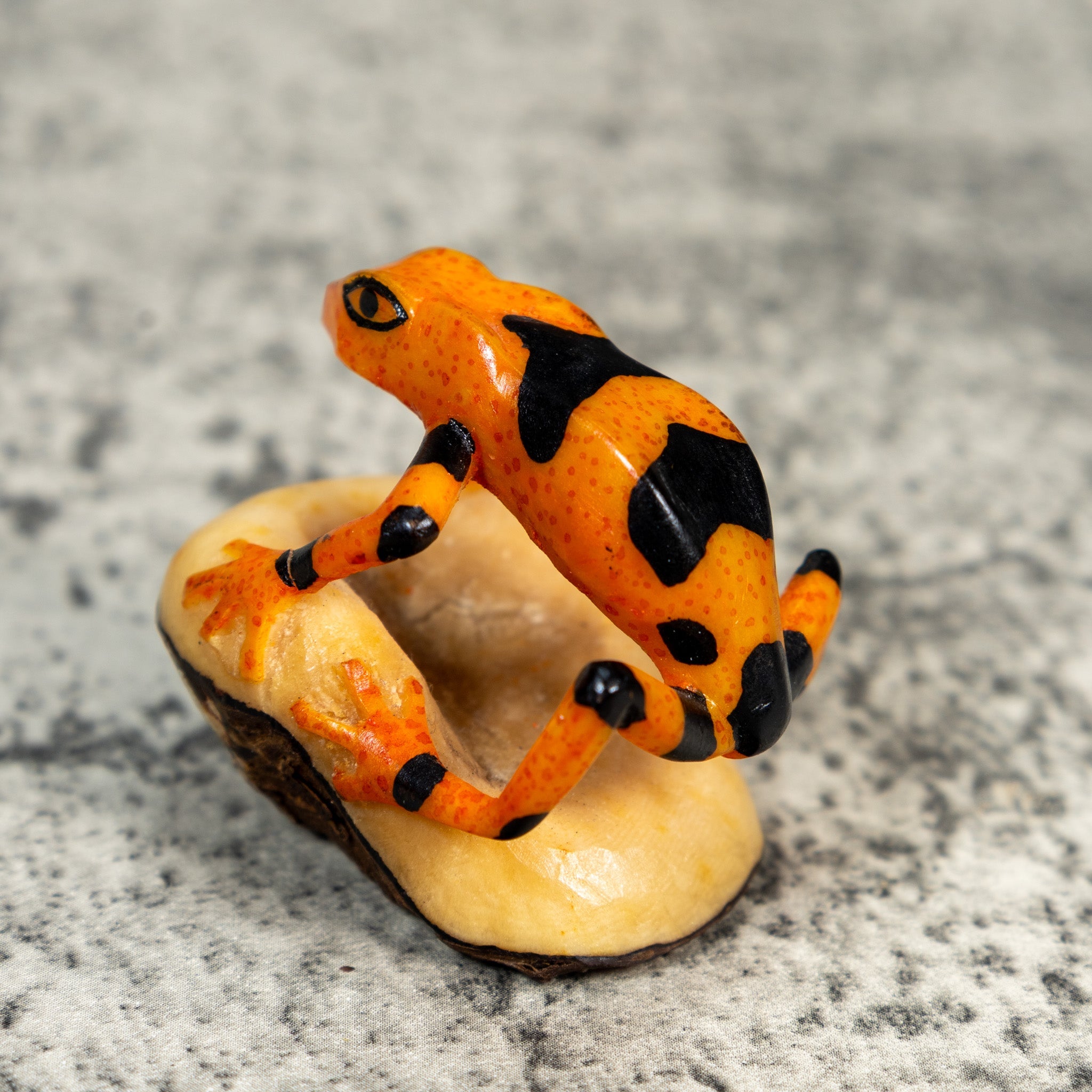 Fully Undercut Poison Dart Frog Tagua Carving