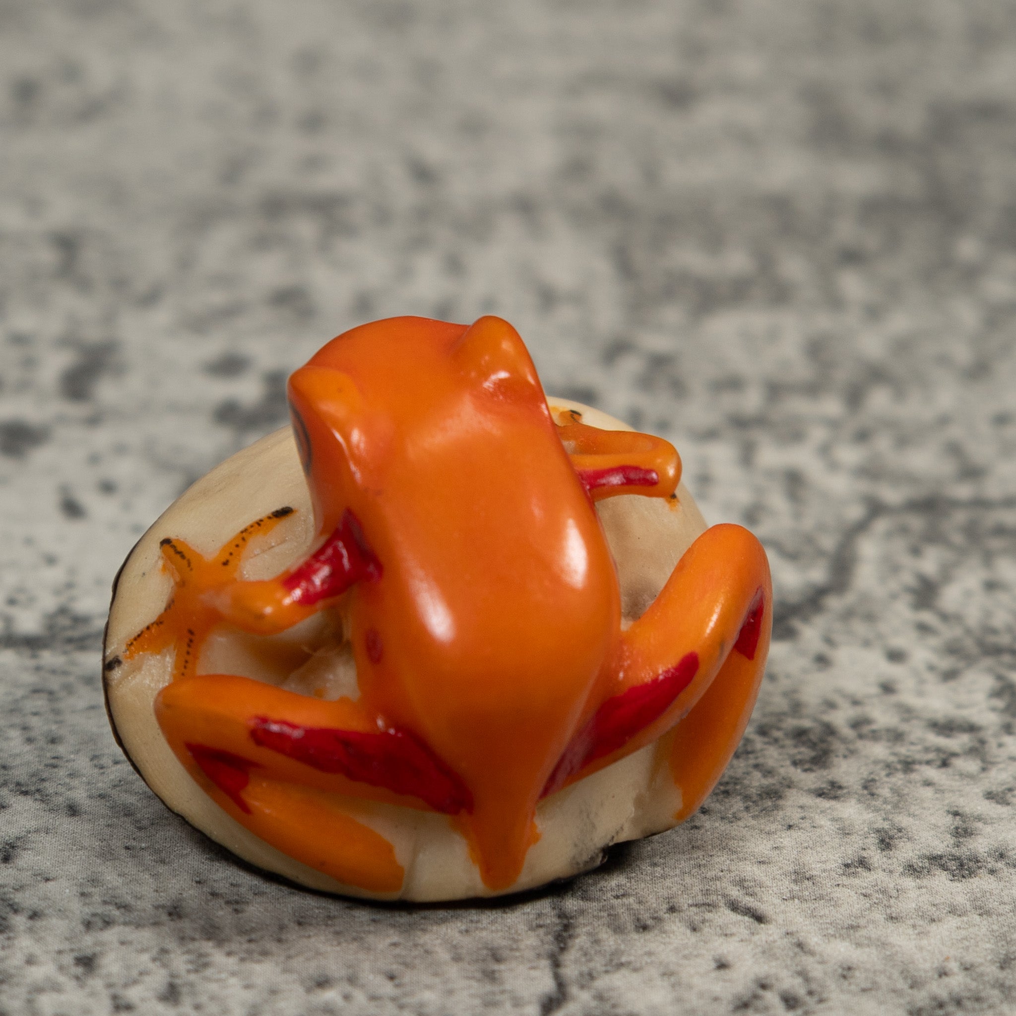 Orange Poison Dart Frog Tagua Carving