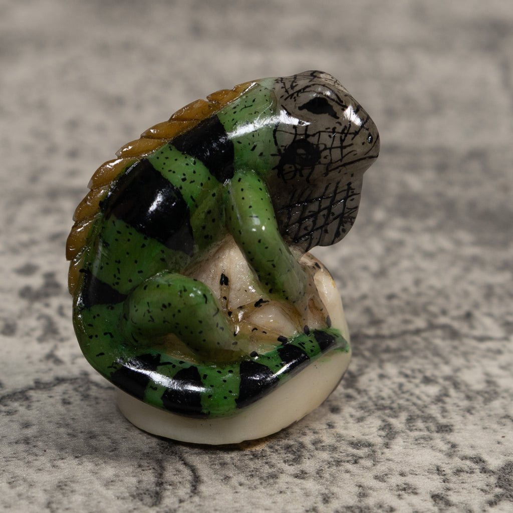 Green Iguana Lizard Tagua Carving