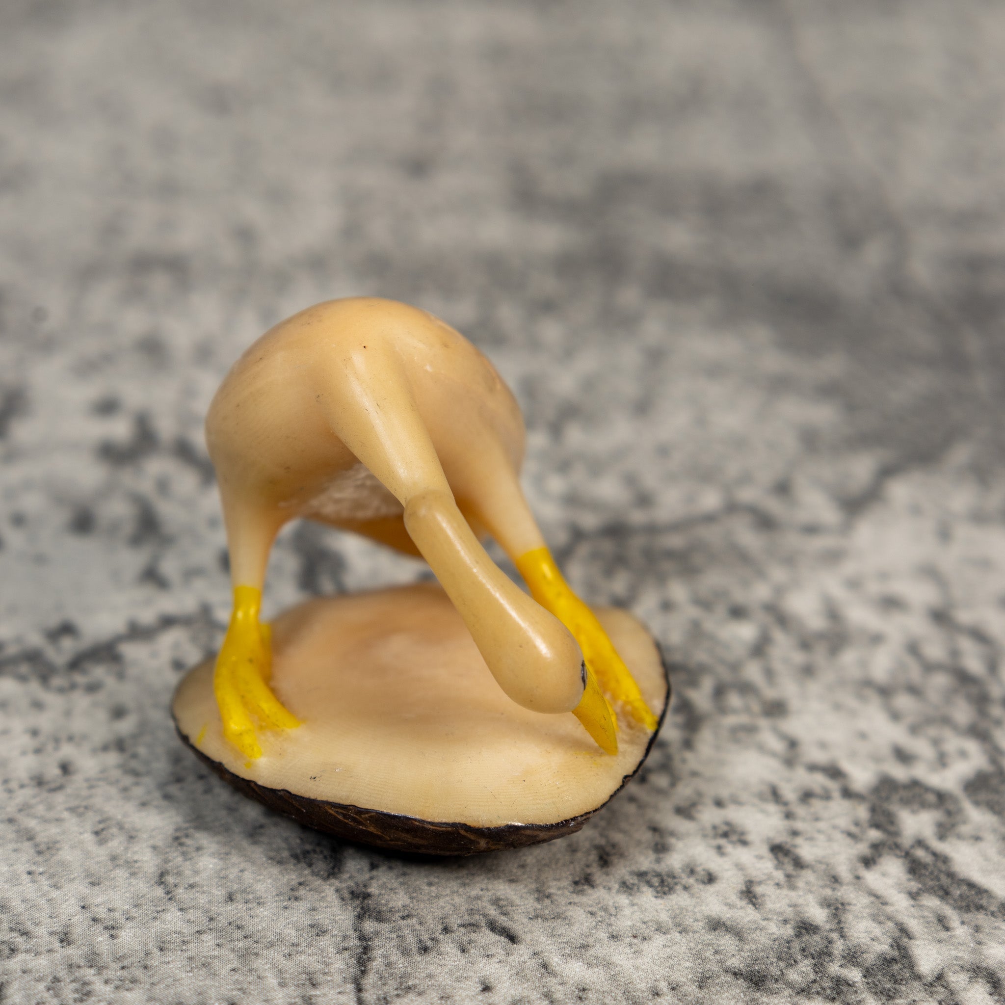 Yellow And White Waterbird Heron Tagua Carving