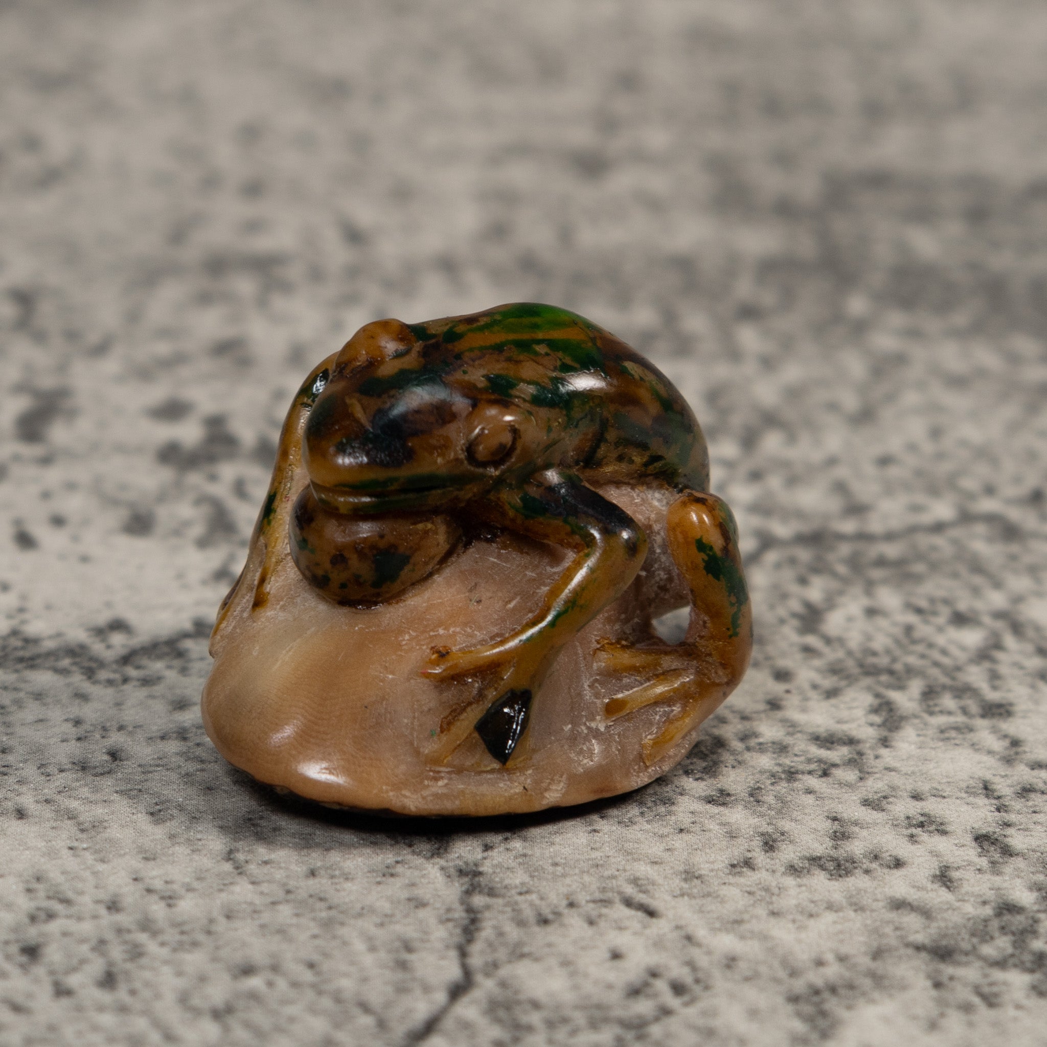 Vintage Brown Blowthroat Poison Dart Frog Tagua Carving