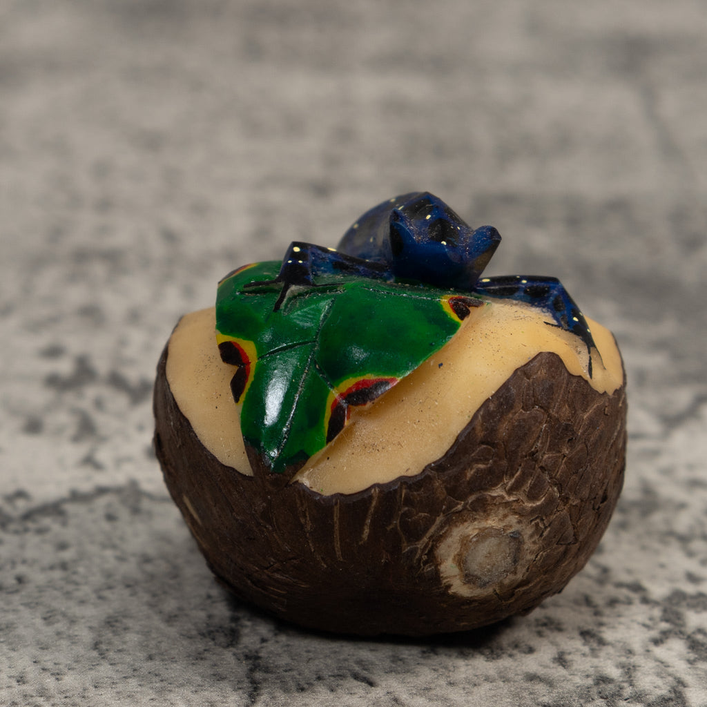 Blue And Yellow Poison Dart Frog Tagua Carving