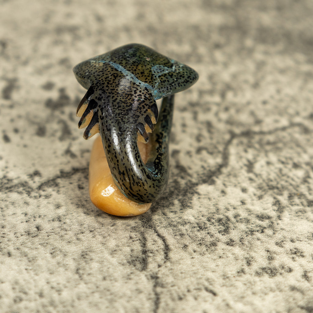 Unusual Vintage Stingray Tagua Carving