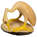 Yellow And White Waterbird Heron Tagua Carving