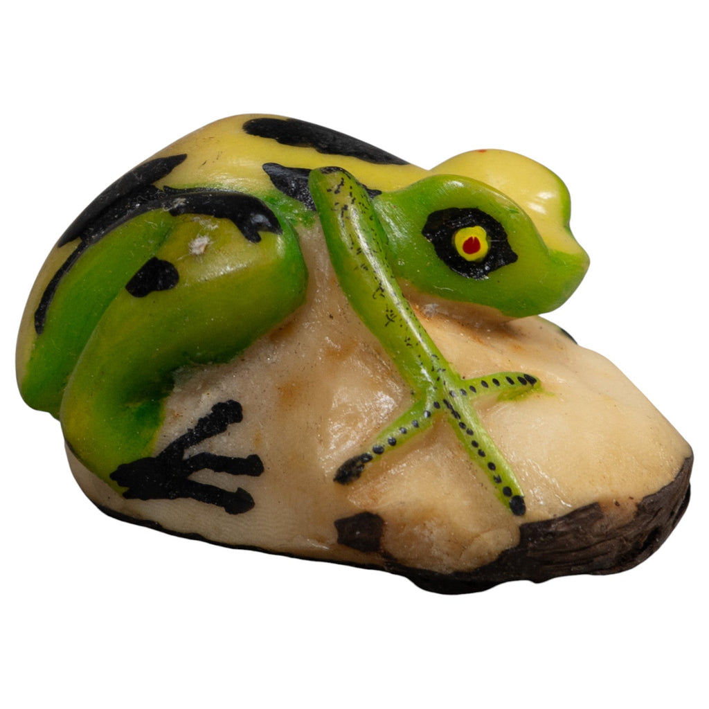 Black Green And Yellow Poison Dart Frog Tagua Carving