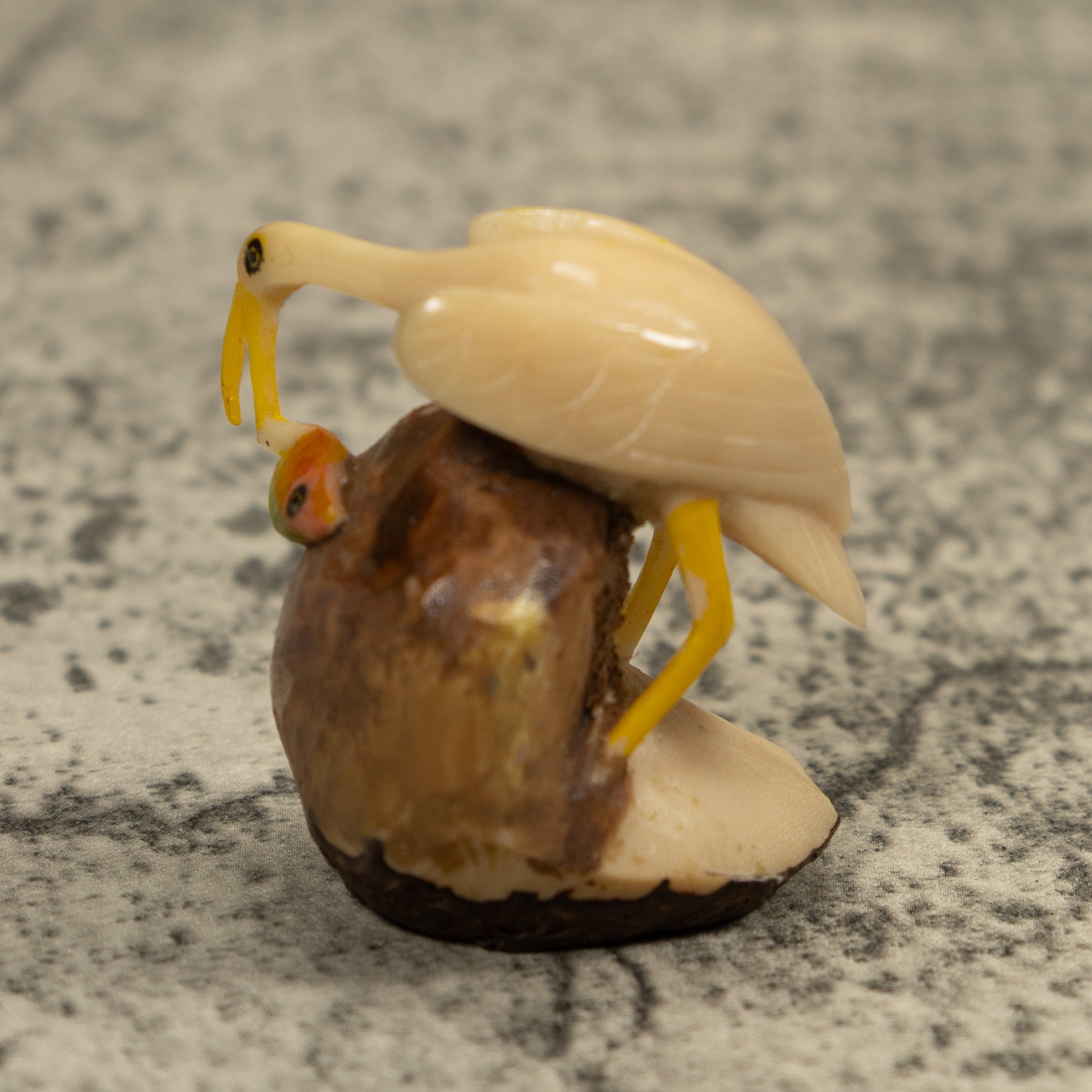 White Waterbird Tagua Carving