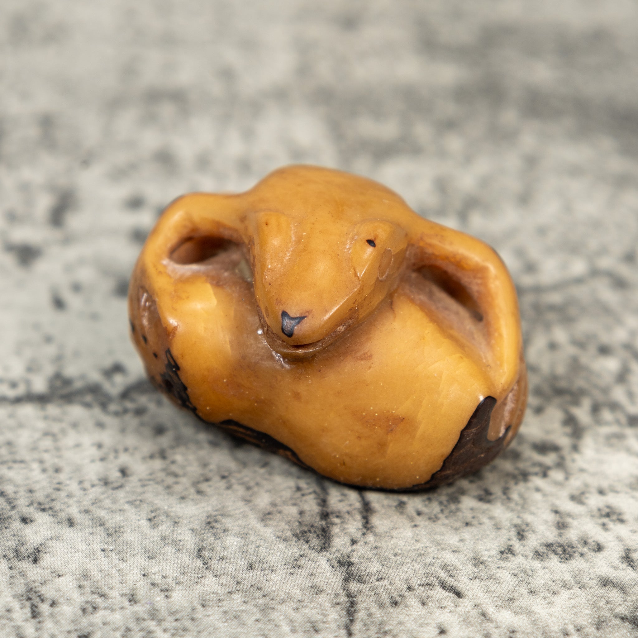 Vintage Dyed Frog Tagua Carving