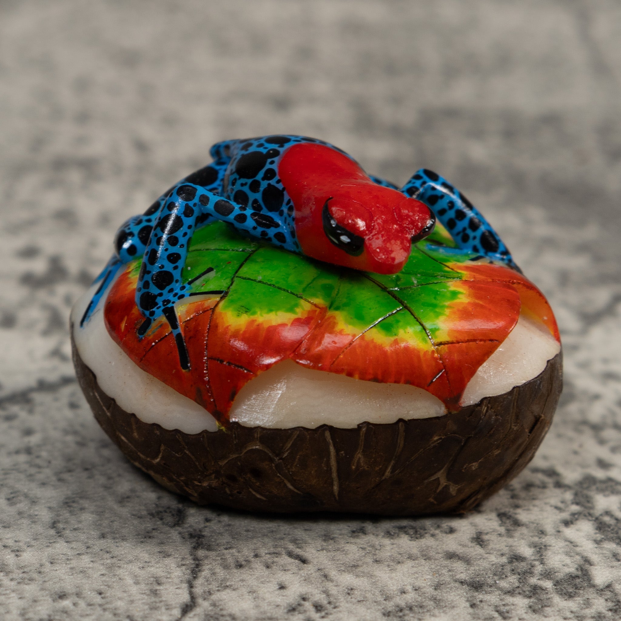 Red And Blue Poison Dart Frog Tagua Carving