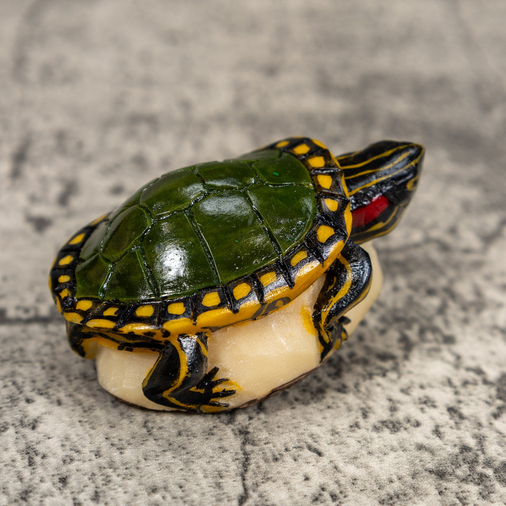 Green Yellow Tortoise Turtle Tagua Carving