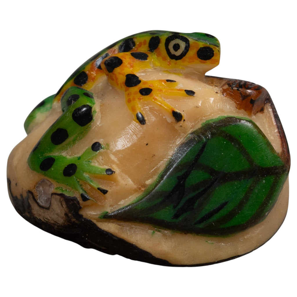 Black Green And Gold Poison Dart Frog Tagua Carving