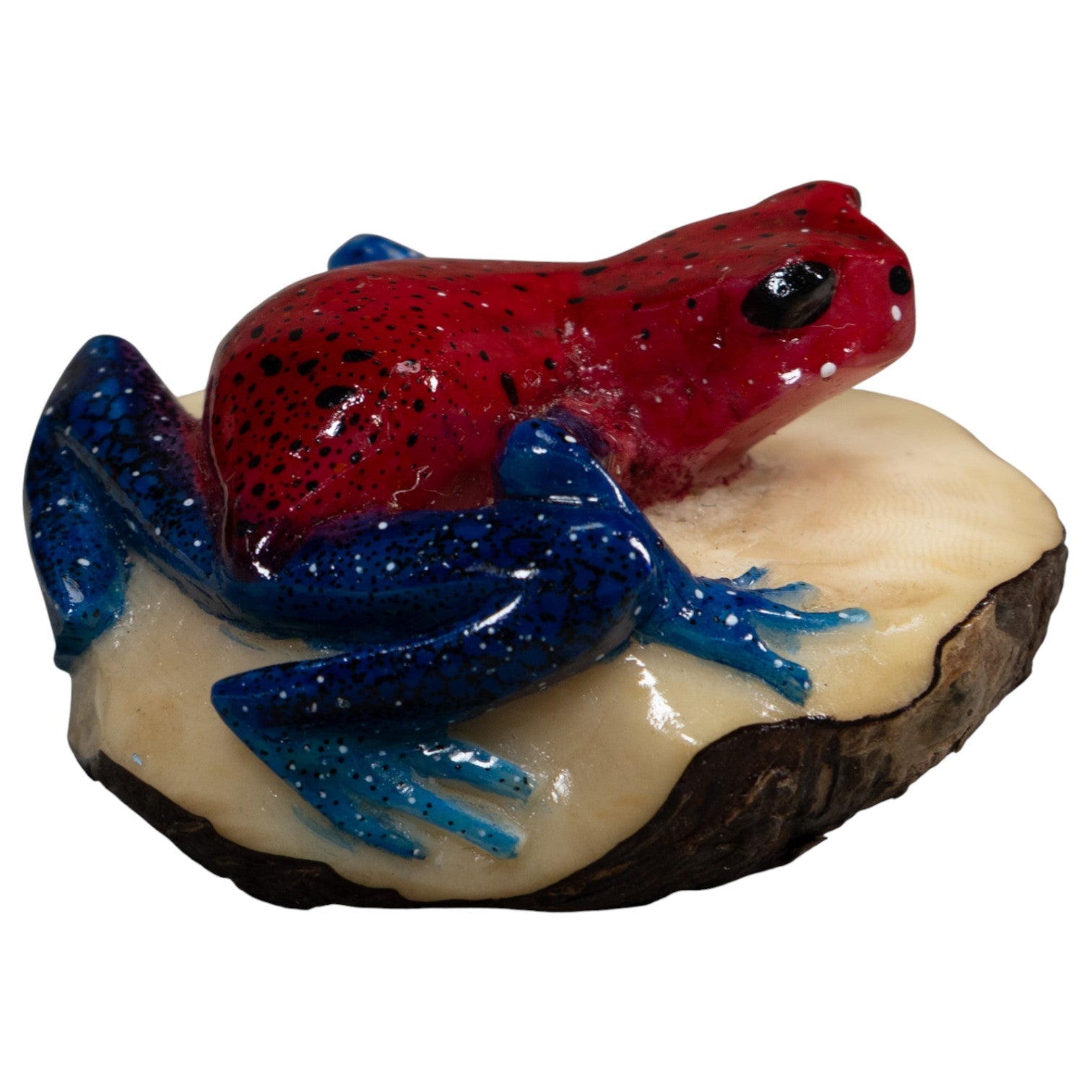 Red And Blue Poison Dart Frog Tagua Carving