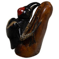 Red And Black Woodpecker Bird Tagua Carving