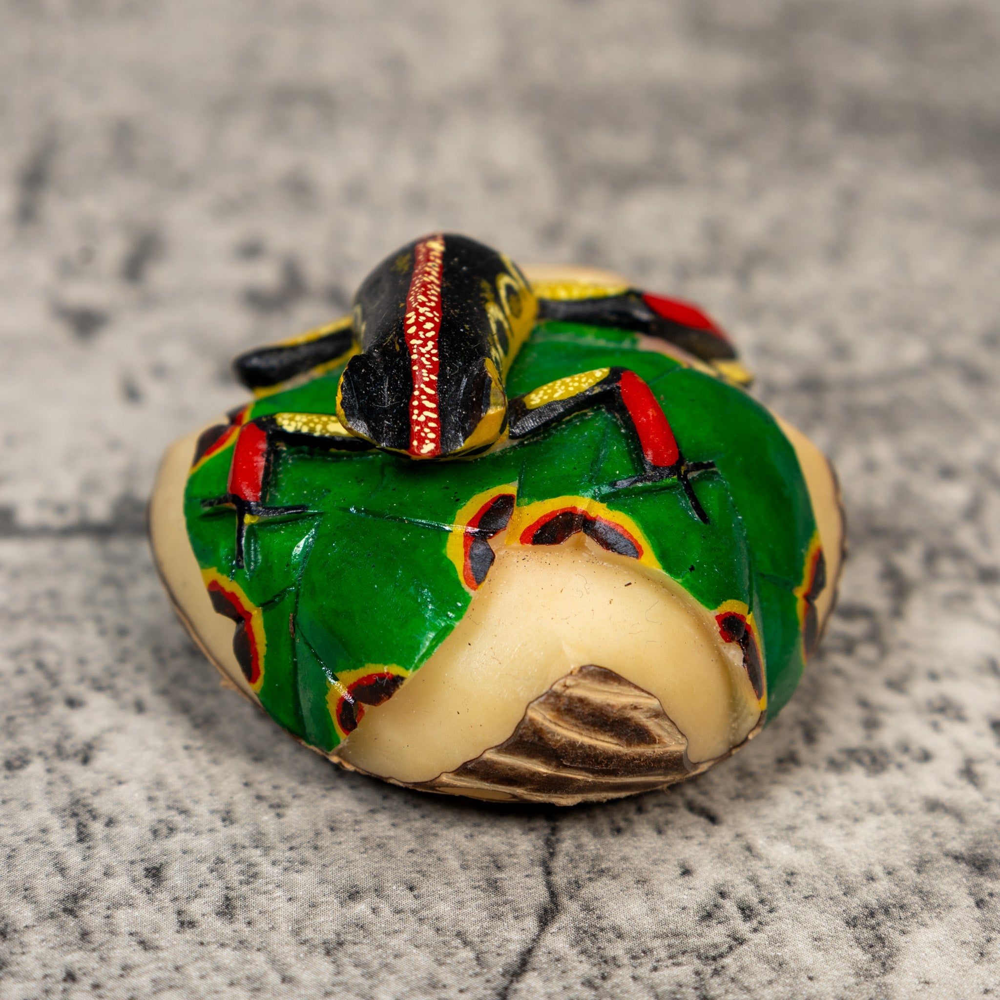 Red Black And Yellow Poison Dart Frog Tagua Carving