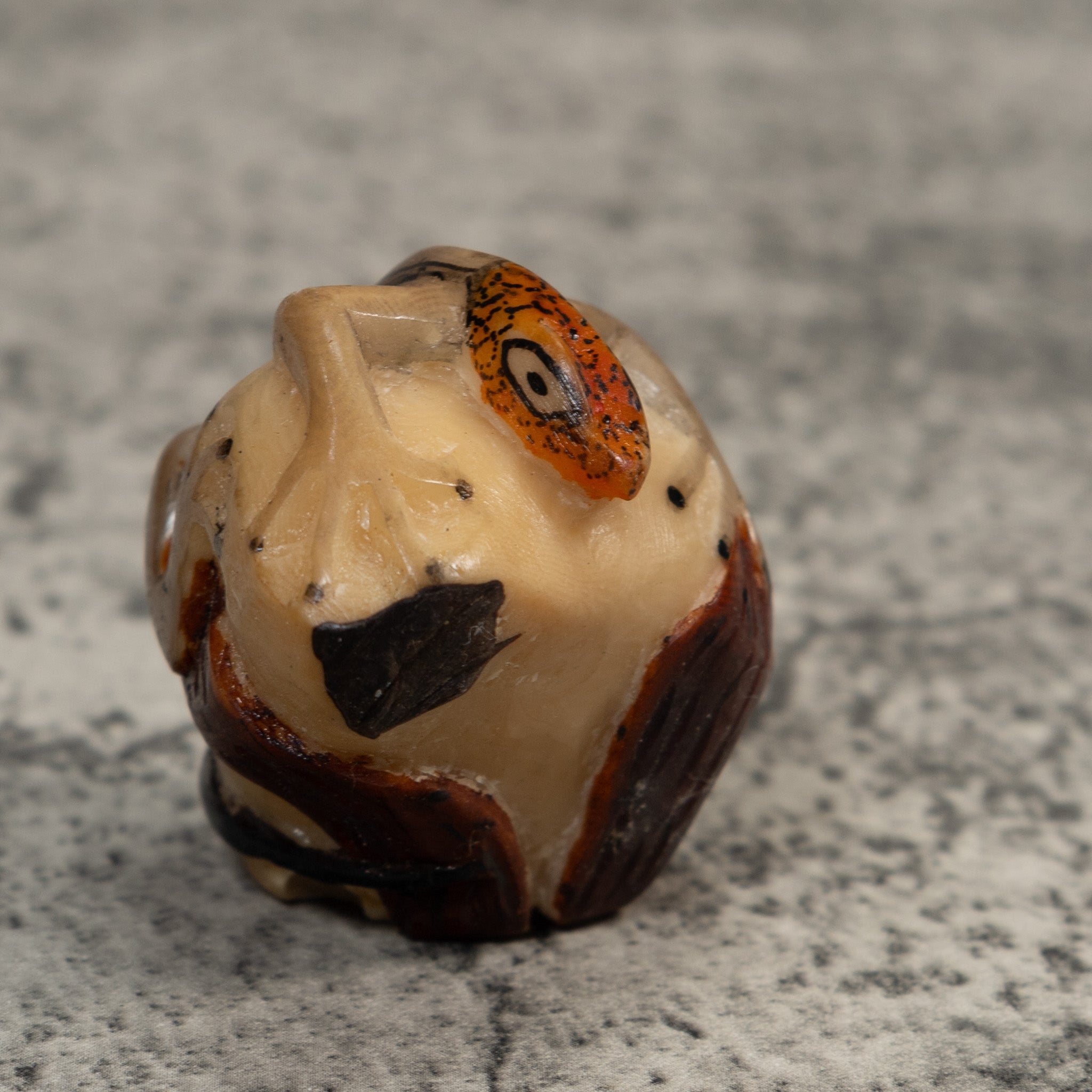 Orange And Brown Gecko Lizard Tagua Carving