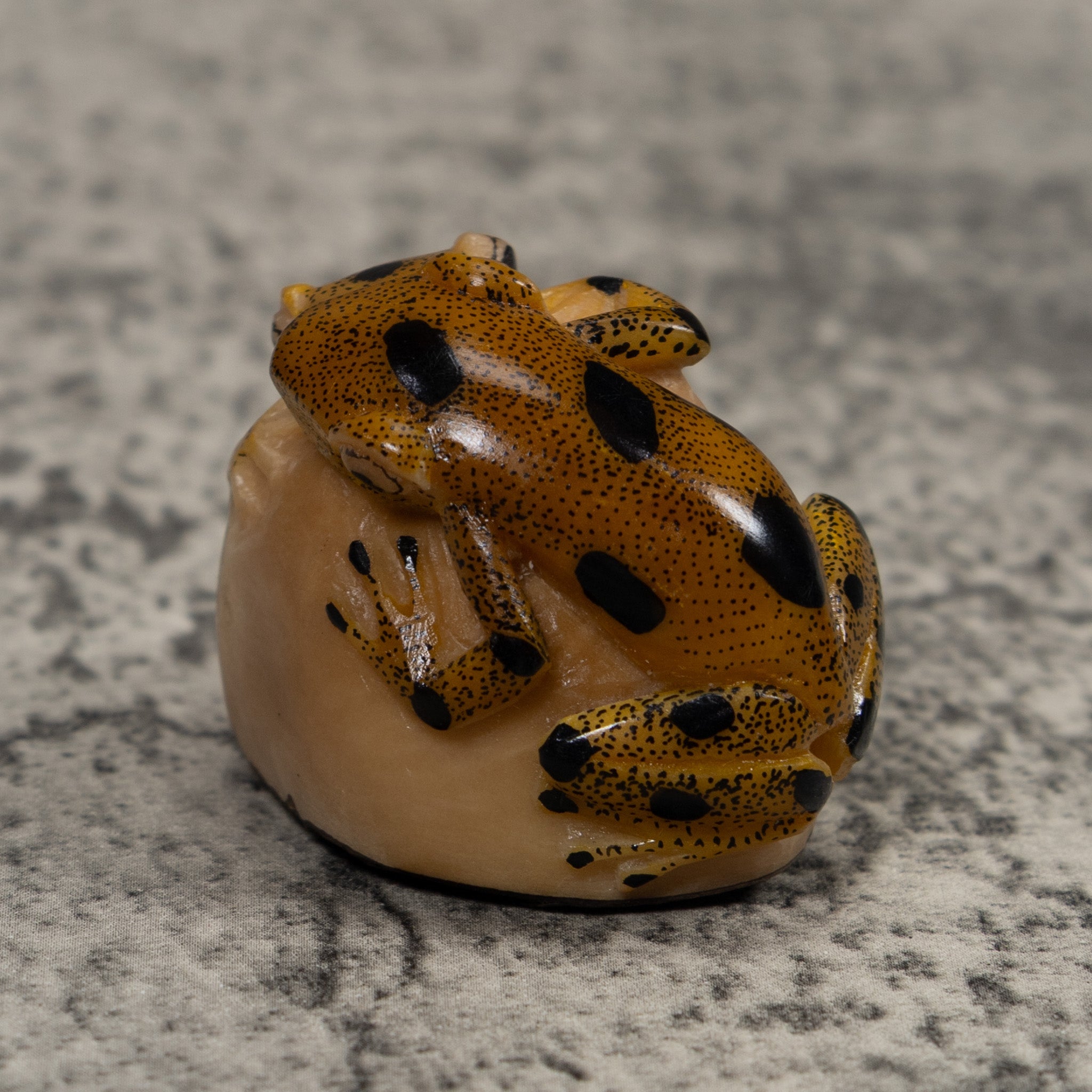 Double Vintage Frog Tagua Carving