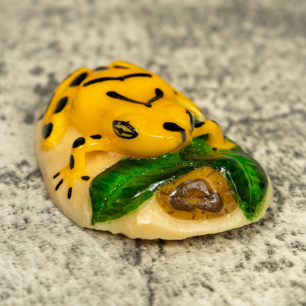 Golden Frog Tagua Carving