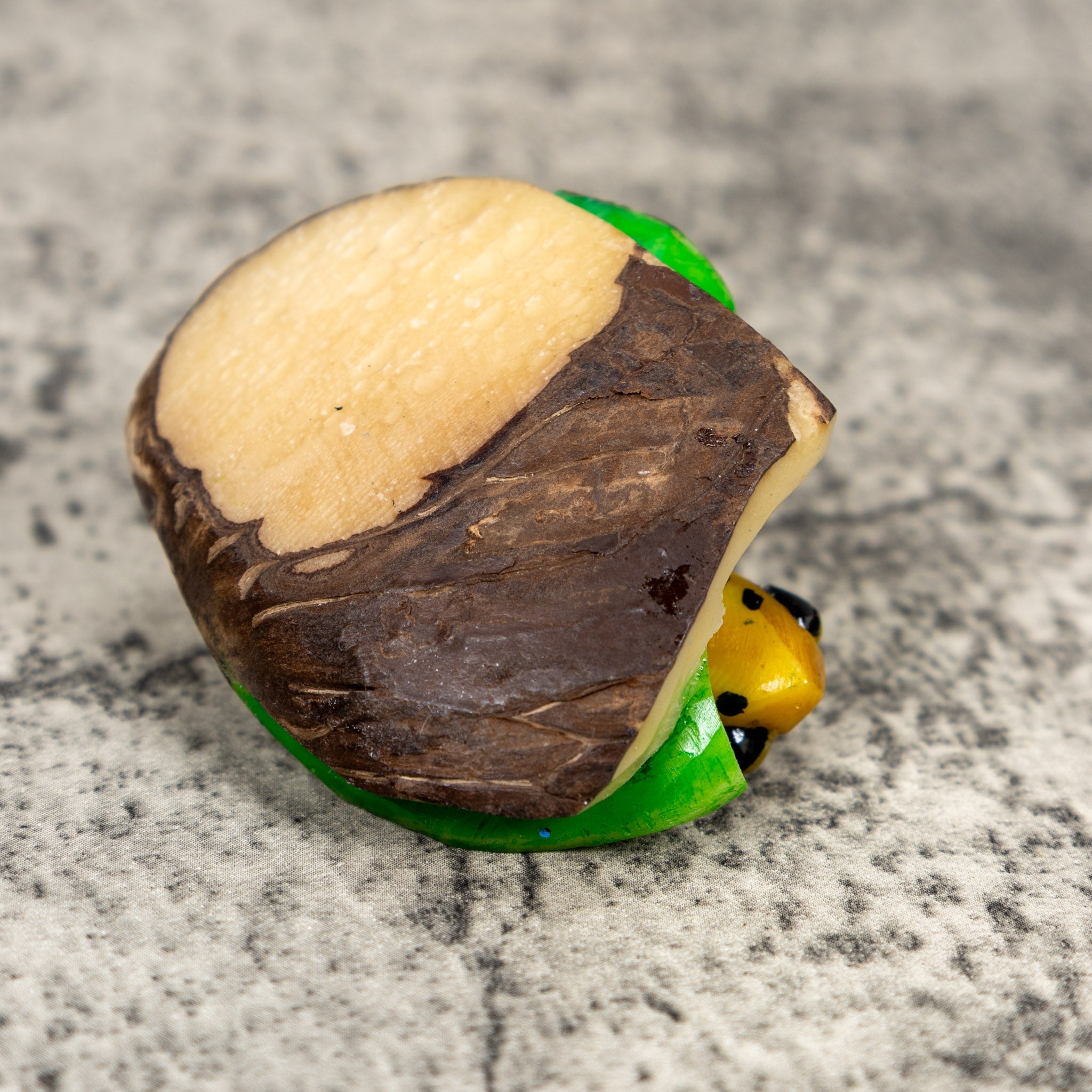 Black And Yellow Poison Dart Frog Tagua Carving