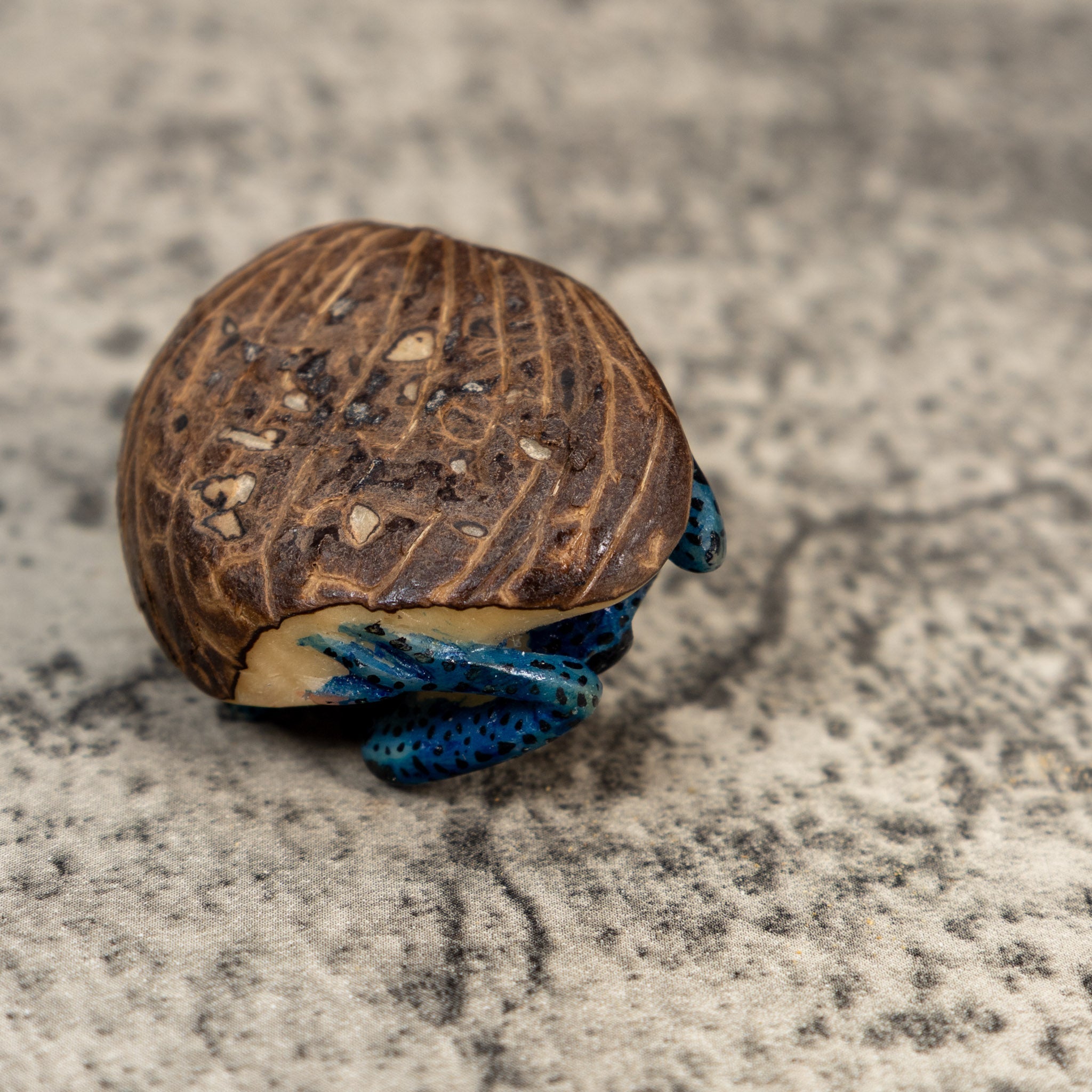 Black Blue And Yellow Poison Dart Frog Tagua Carving