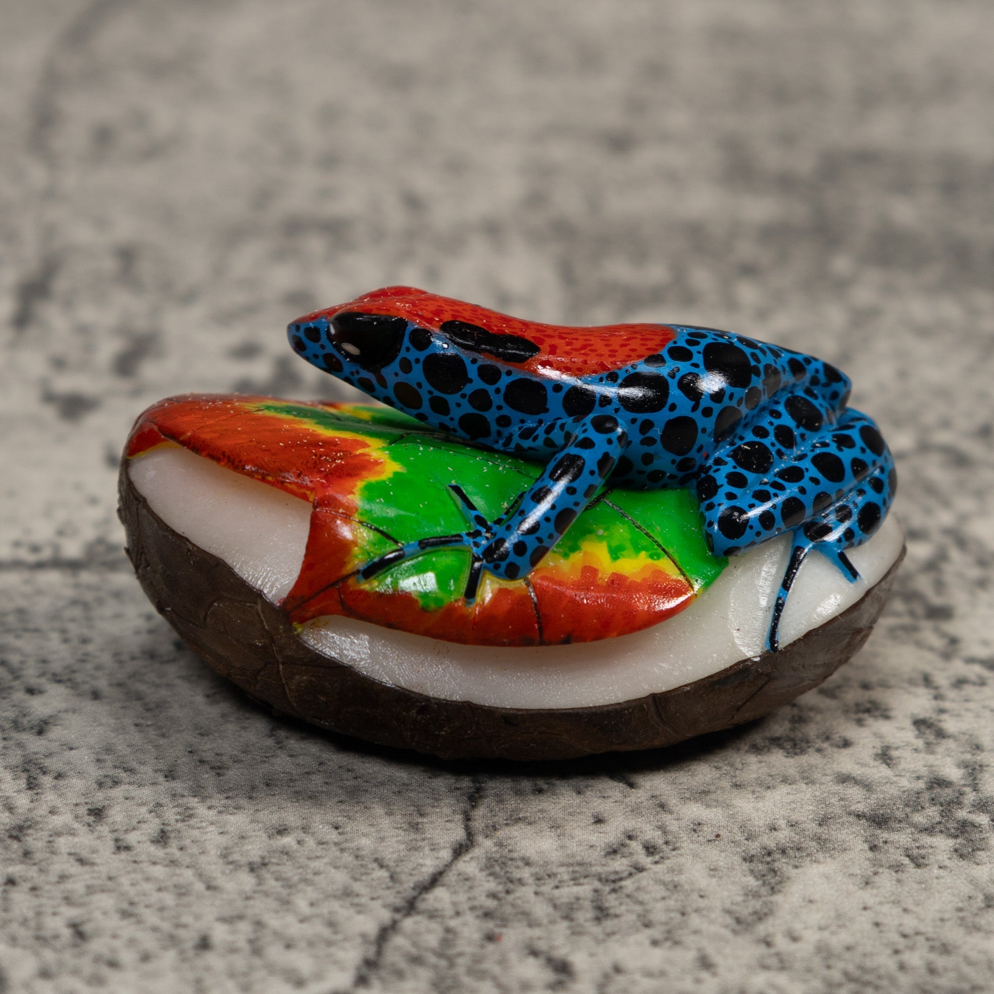 Red And Blue Poison Dart Frog Tagua Carving
