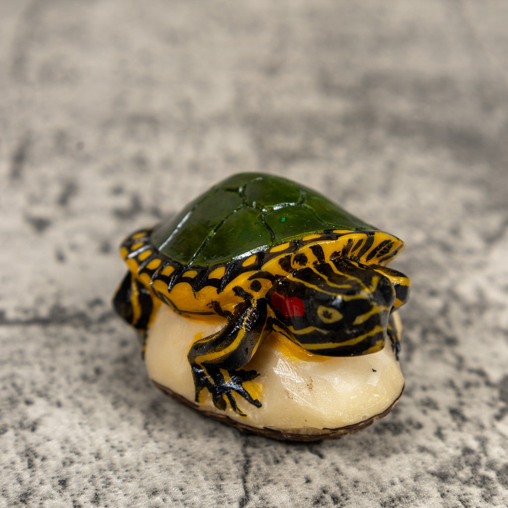 Green Yellow Tortoise Turtle Tagua Carving