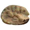 Vintage Green And Black Gecko Lizard Tagua Carving